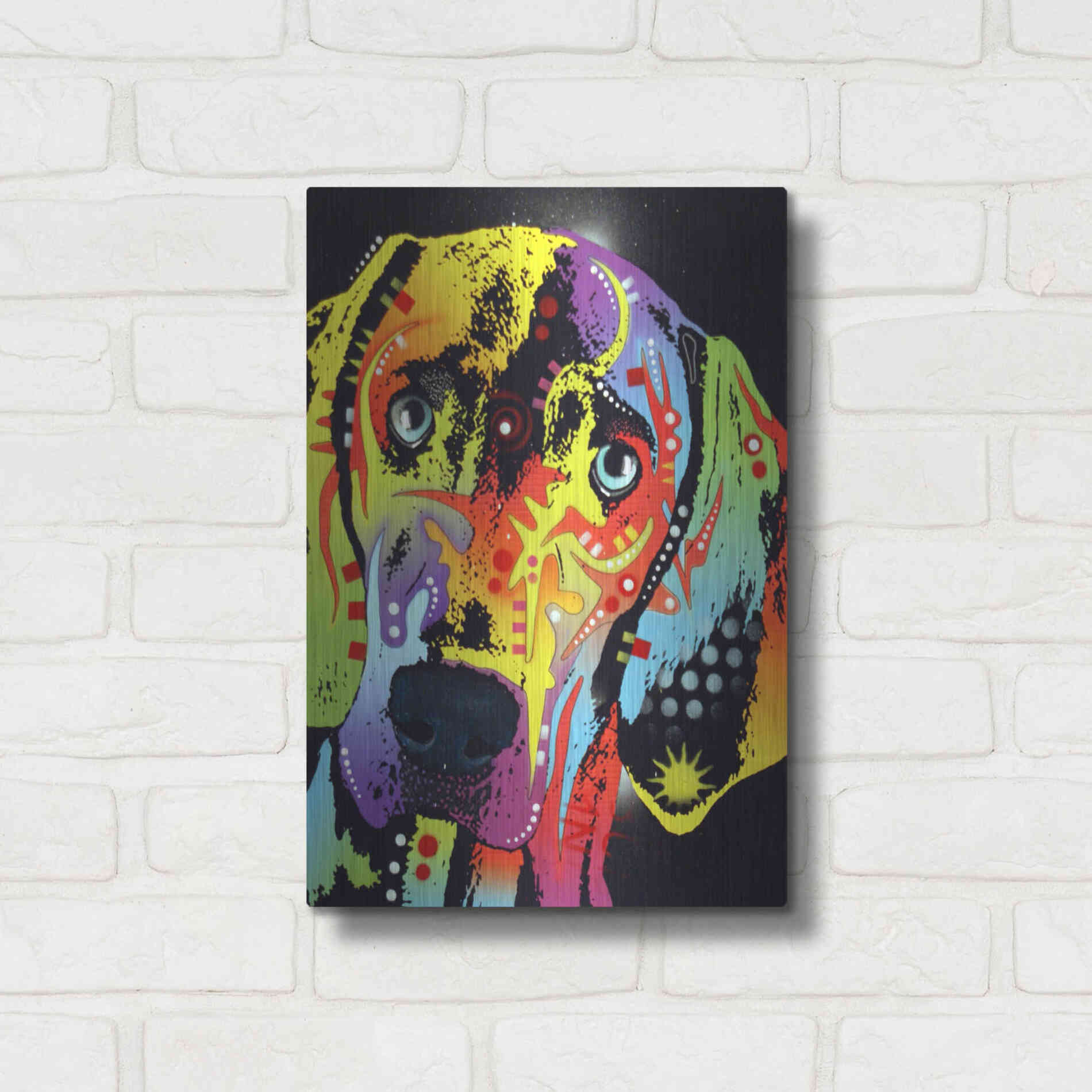 Luxe Metal Art 'Weimaraner' by Dean Russo, Metal Wall Art,12x16