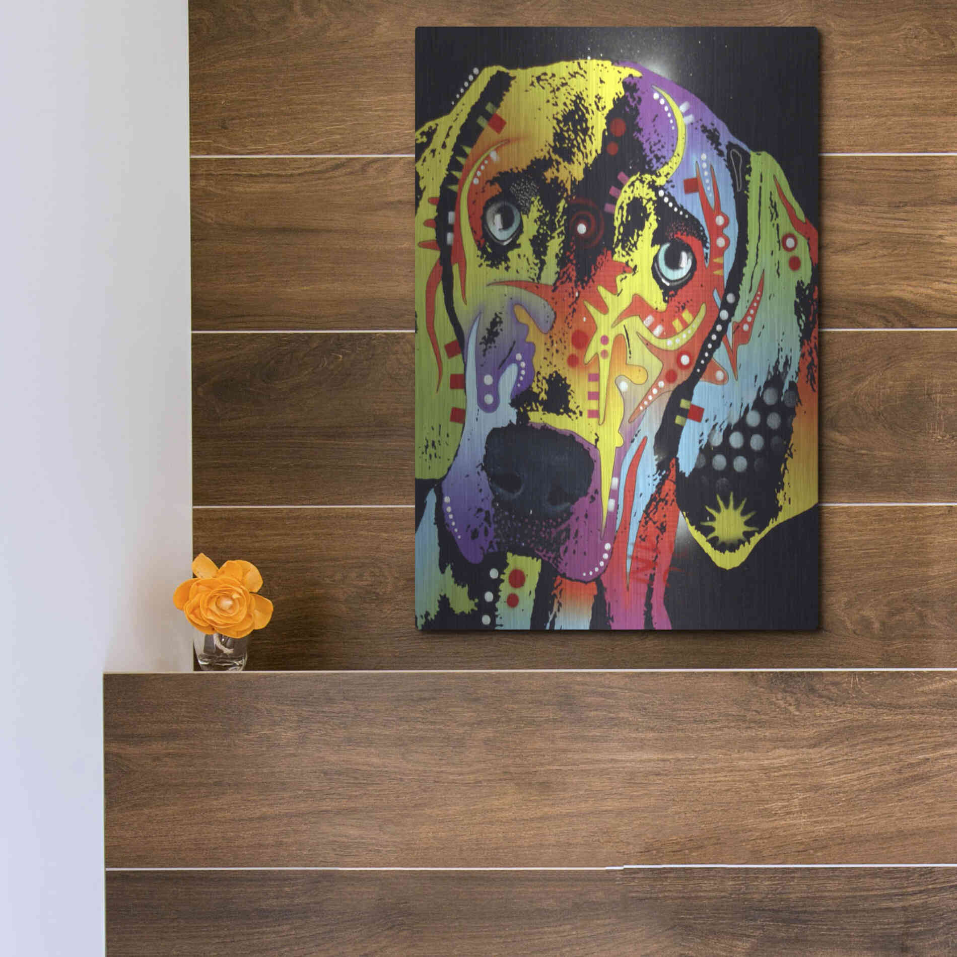 Luxe Metal Art 'Weimaraner' by Dean Russo, Metal Wall Art,12x16