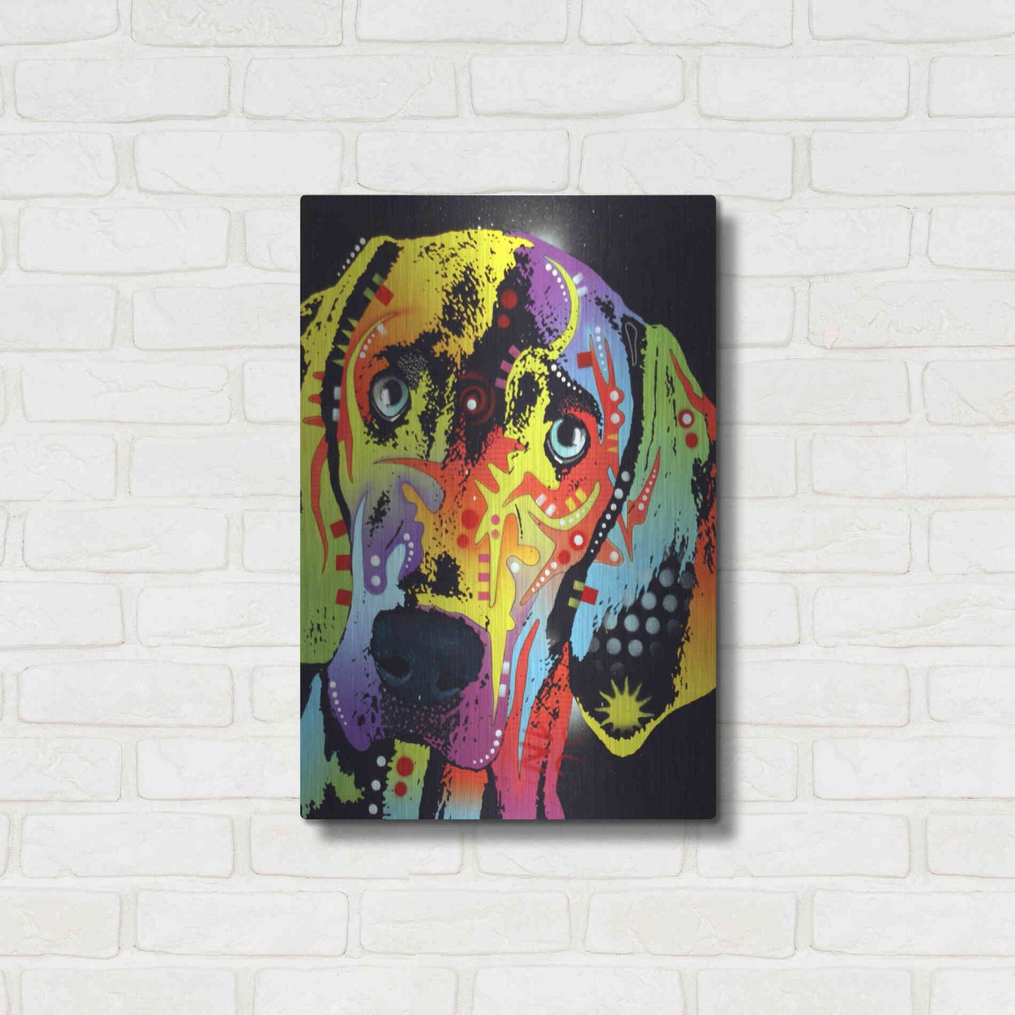 Luxe Metal Art 'Weimaraner' by Dean Russo, Metal Wall Art,16x24