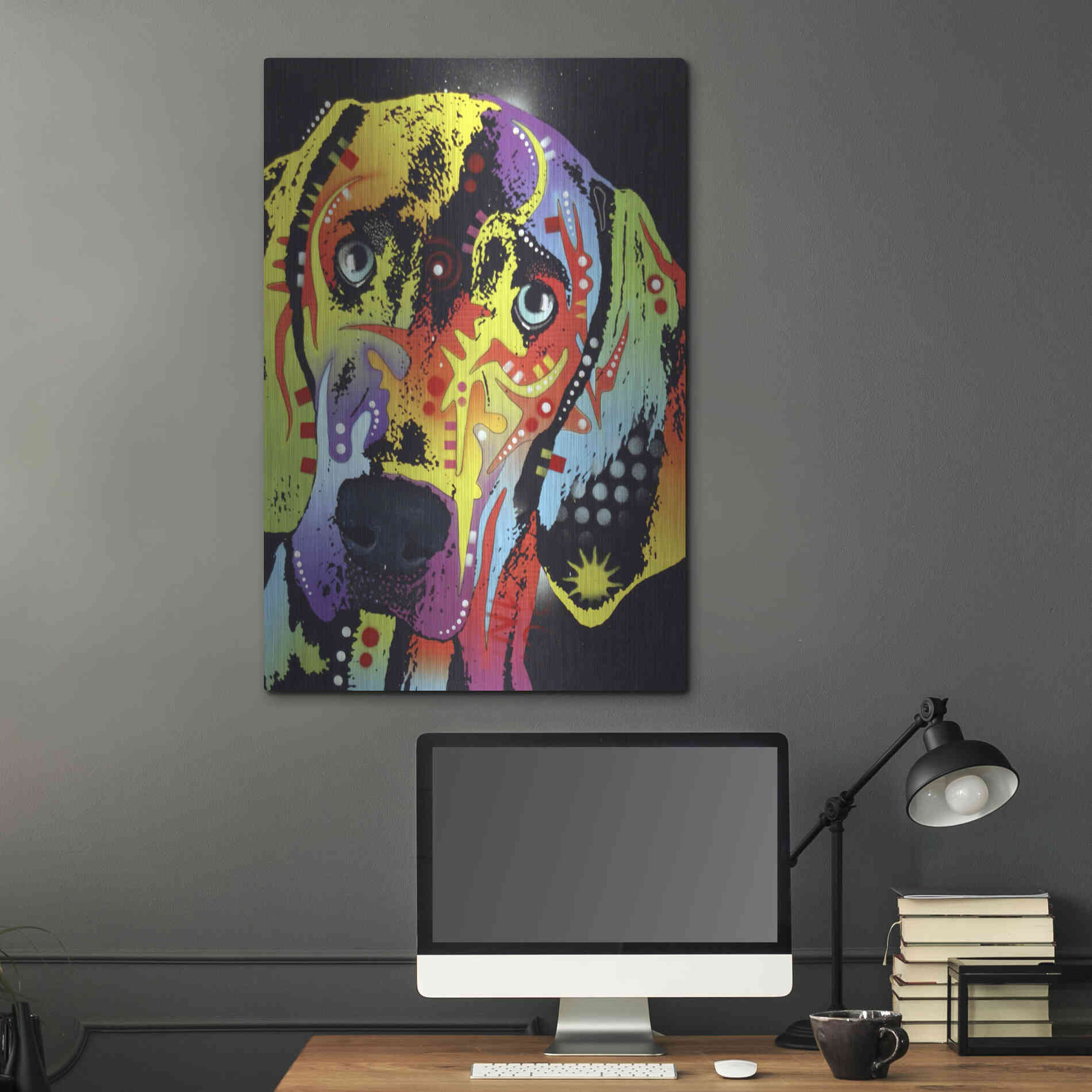 Luxe Metal Art 'Weimaraner' by Dean Russo, Metal Wall Art,24x36