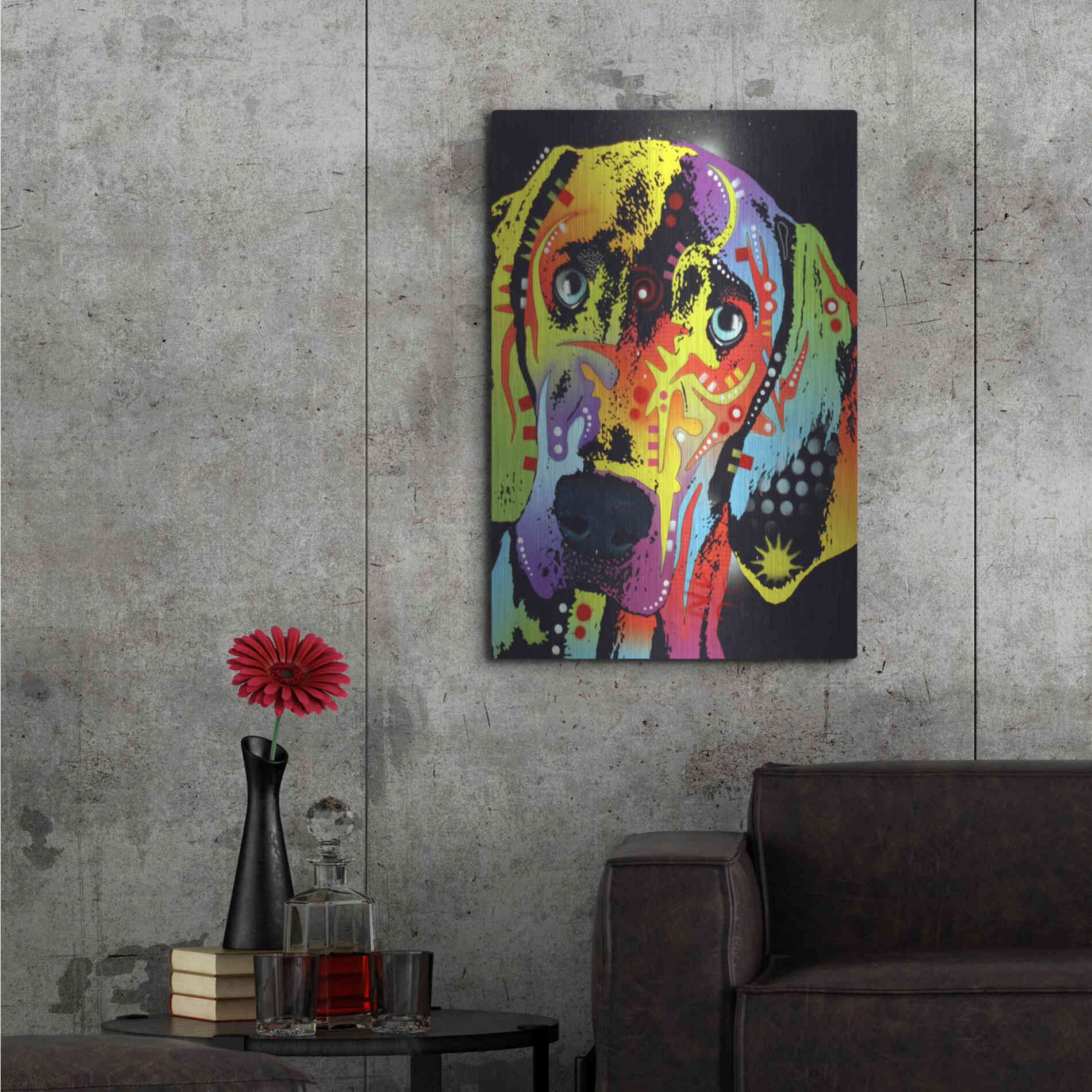 Luxe Metal Art 'Weimaraner' by Dean Russo, Metal Wall Art,24x36