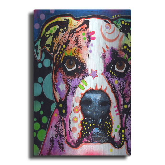 Luxe Metal Art 'American Bulldog 2' by Dean Russo, Metal Wall Art