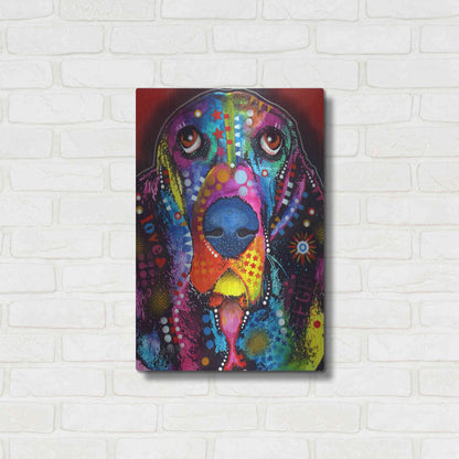 Luxe Metal Art 'Basset 2' by Dean Russo, Metal Wall Art,16x24