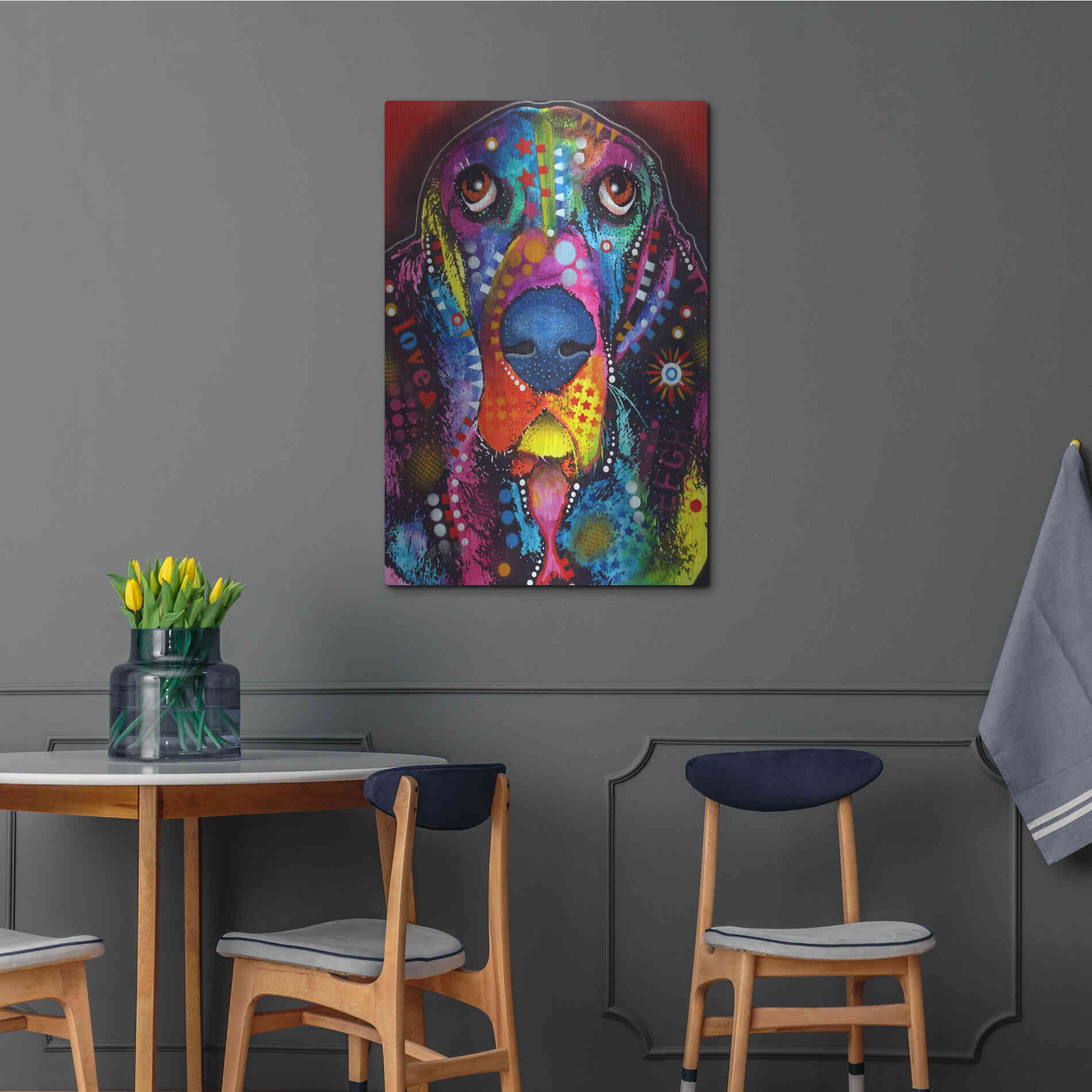 Luxe Metal Art 'Basset 2' by Dean Russo, Metal Wall Art,24x36