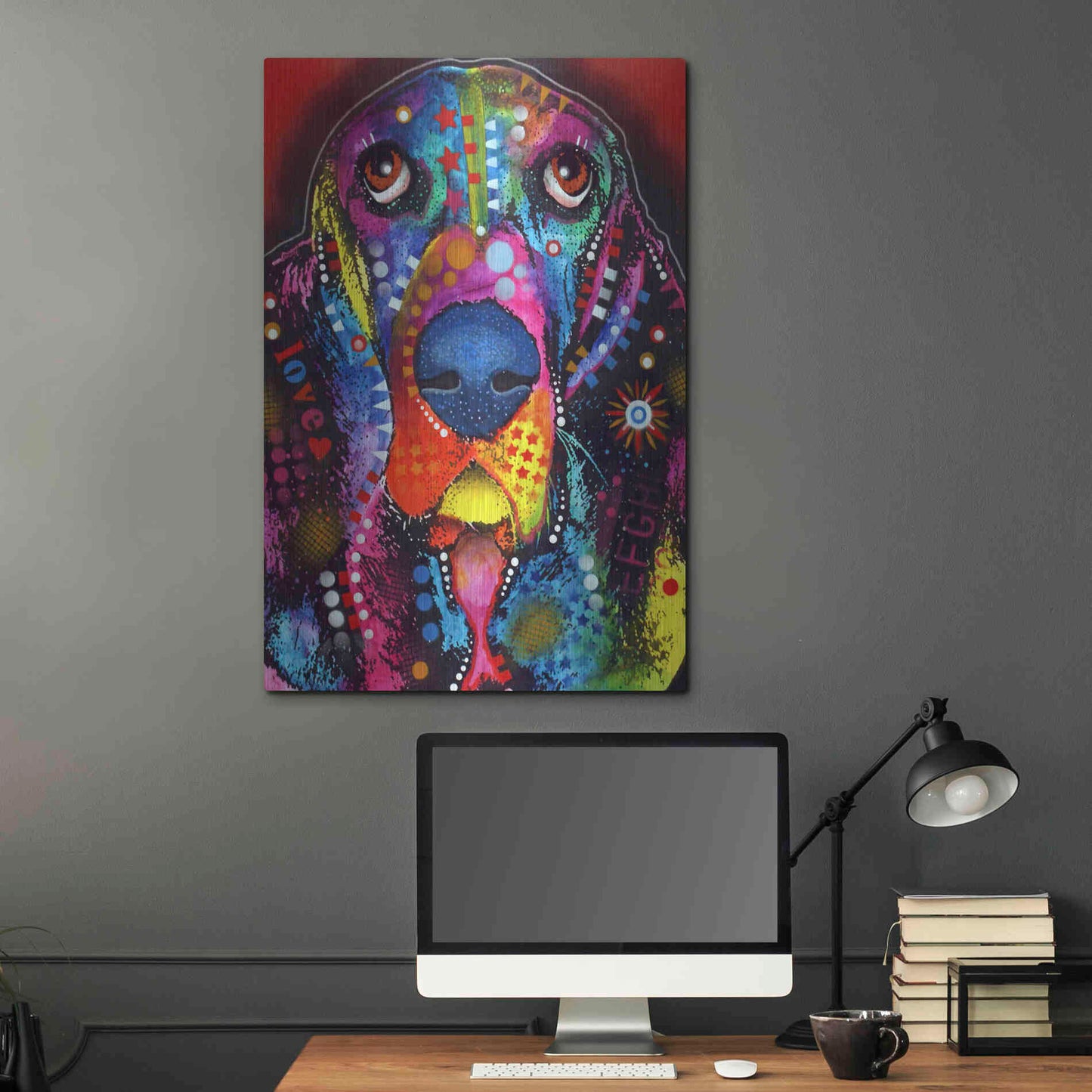 Luxe Metal Art 'Basset 2' by Dean Russo, Metal Wall Art,24x36