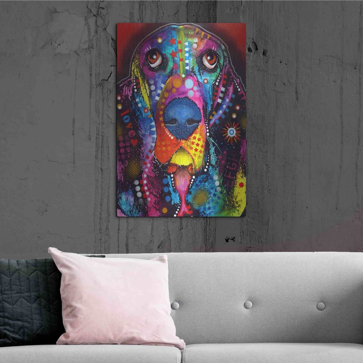 Luxe Metal Art 'Basset 2' by Dean Russo, Metal Wall Art,24x36