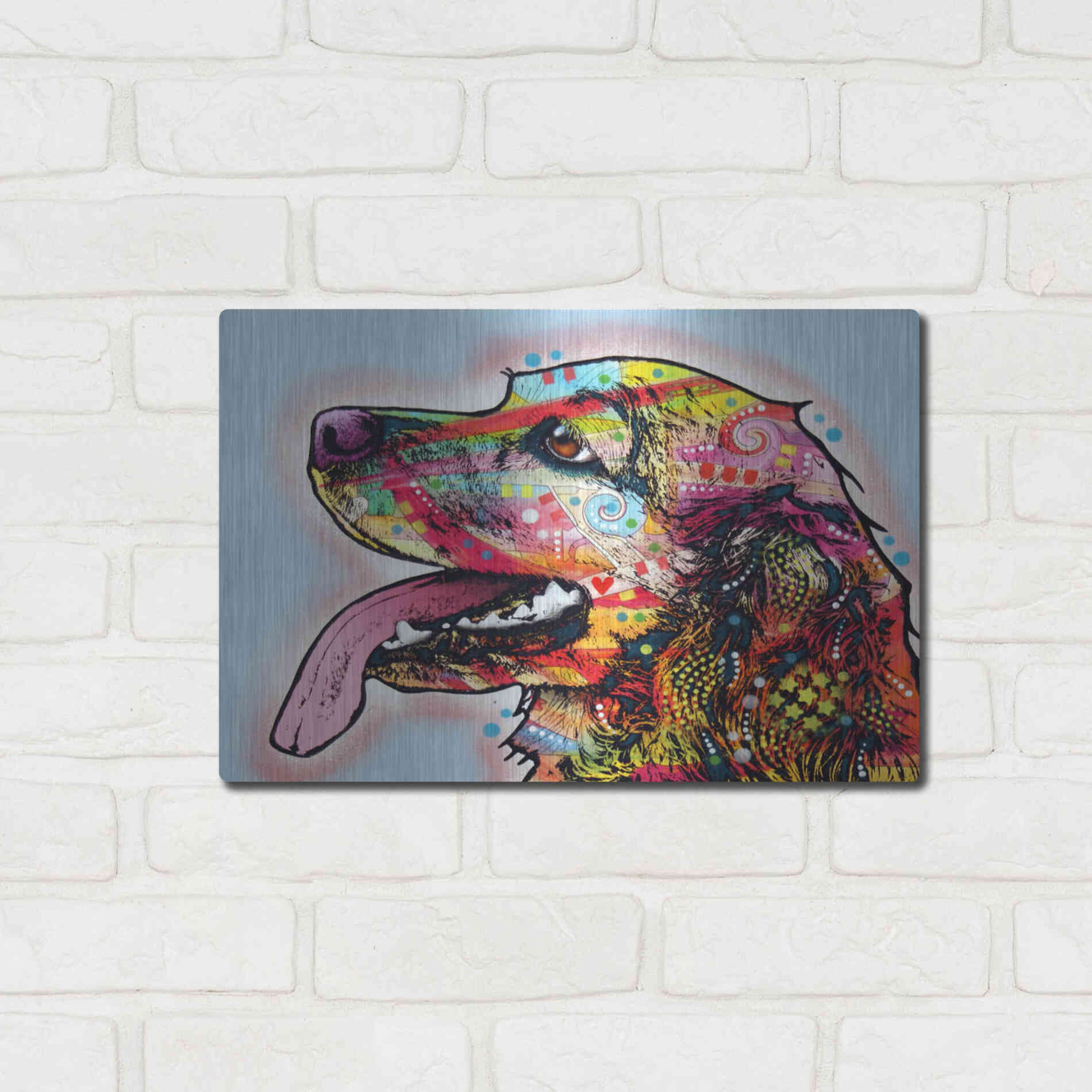 Luxe Metal Art 'Cocker Spaniel 1' by Dean Russo, Metal Wall Art,16x12