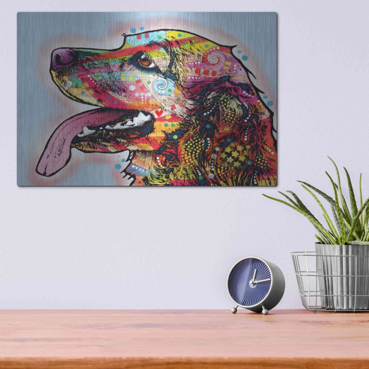 Luxe Metal Art 'Cocker Spaniel 1' by Dean Russo, Metal Wall Art,16x12