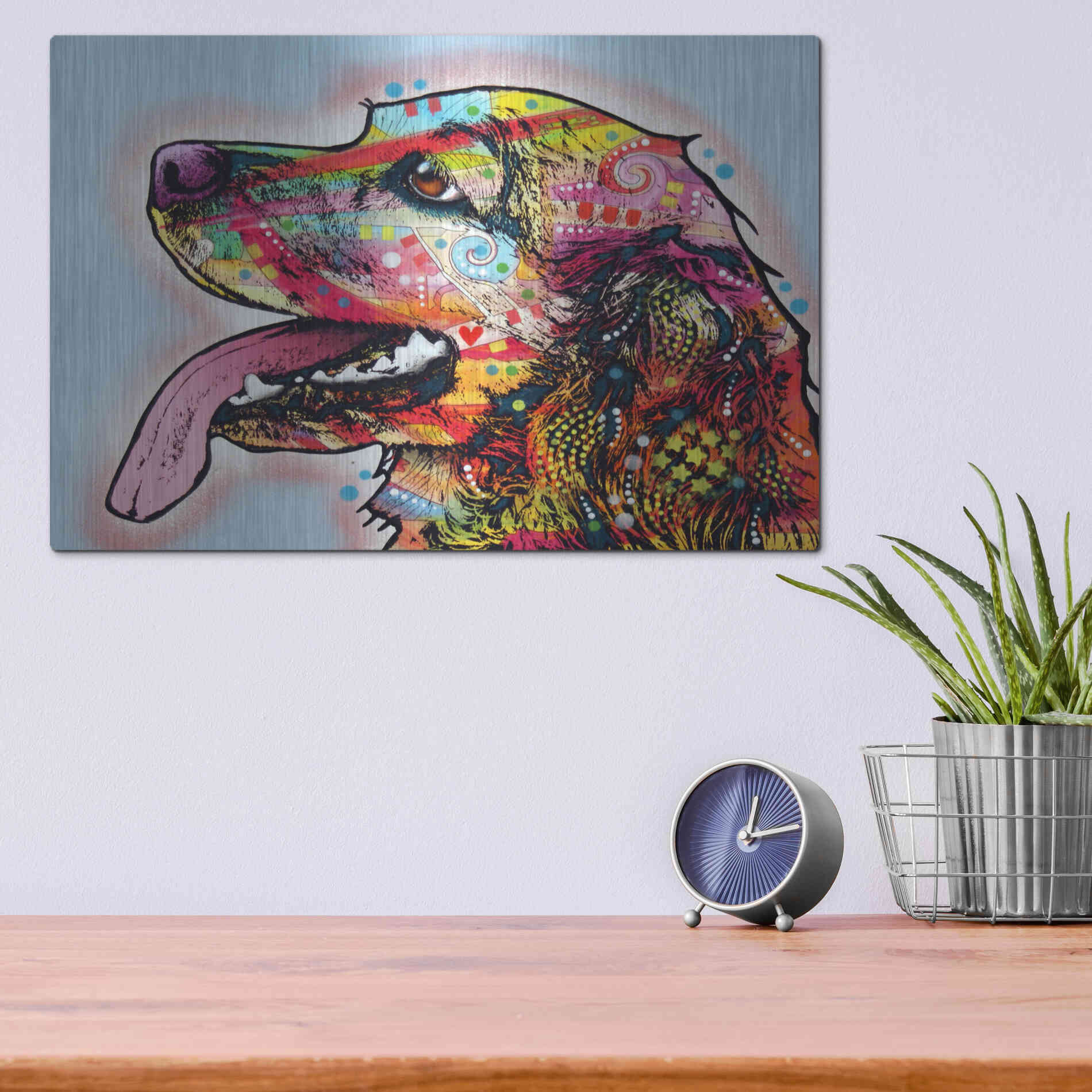 Luxe Metal Art 'Cocker Spaniel 1' by Dean Russo, Metal Wall Art,16x12