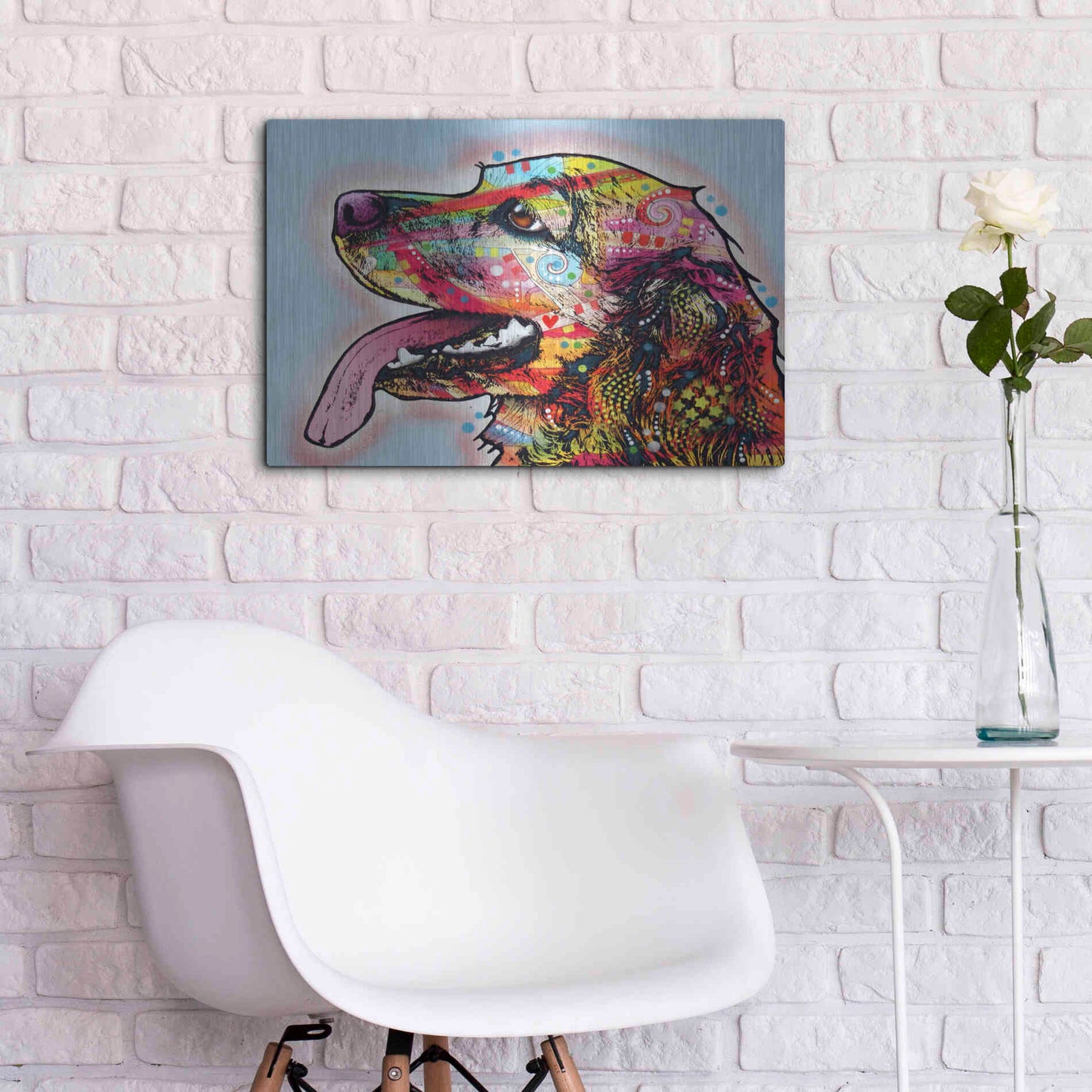 Luxe Metal Art 'Cocker Spaniel 1' by Dean Russo, Metal Wall Art,24x16