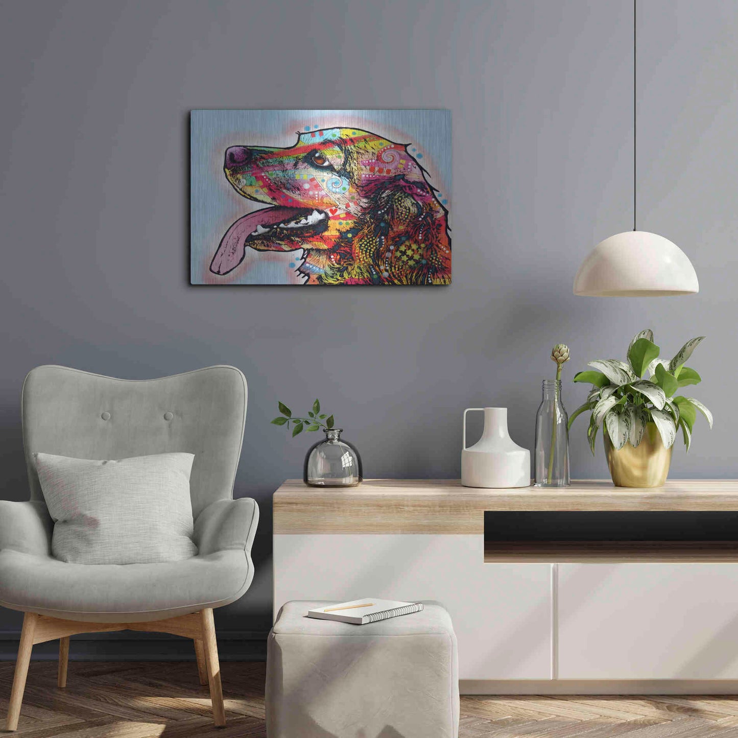 Luxe Metal Art 'Cocker Spaniel 1' by Dean Russo, Metal Wall Art,24x16