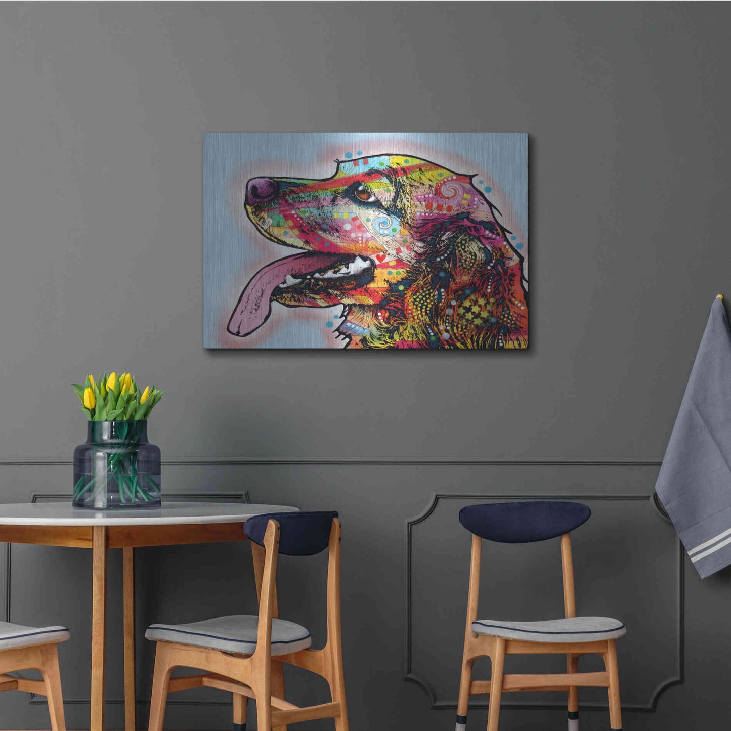 Luxe Metal Art 'Cocker Spaniel 1' by Dean Russo, Metal Wall Art,36x24