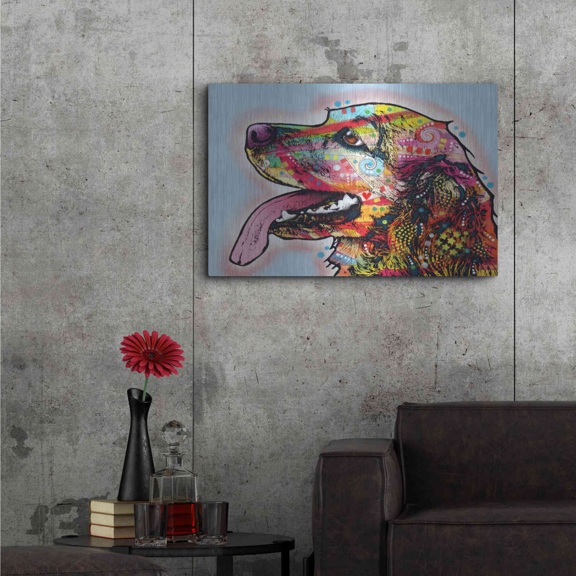Luxe Metal Art 'Cocker Spaniel 1' by Dean Russo, Metal Wall Art,36x24