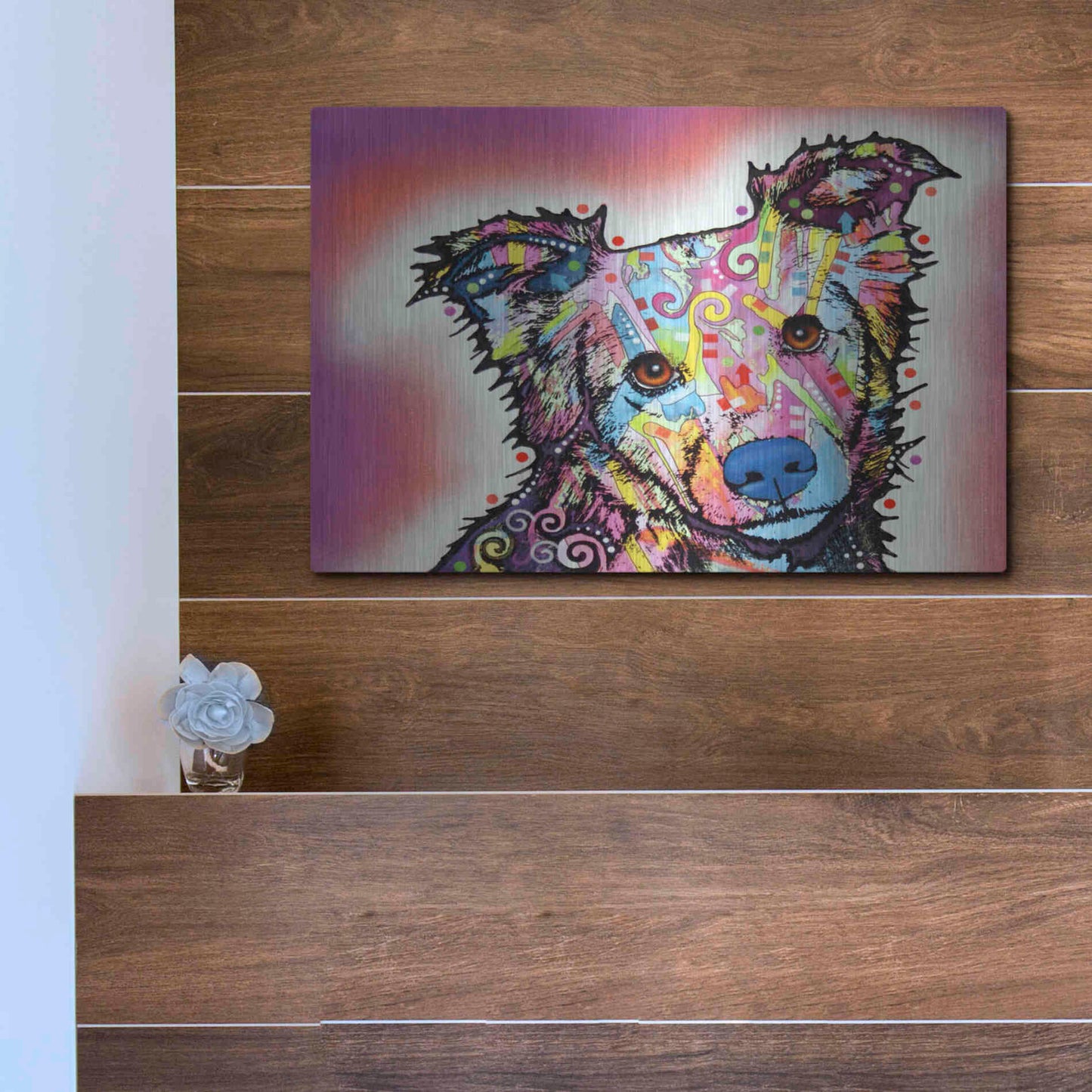 Luxe Metal Art 'Collied' by Dean Russo, Metal Wall Art,16x12