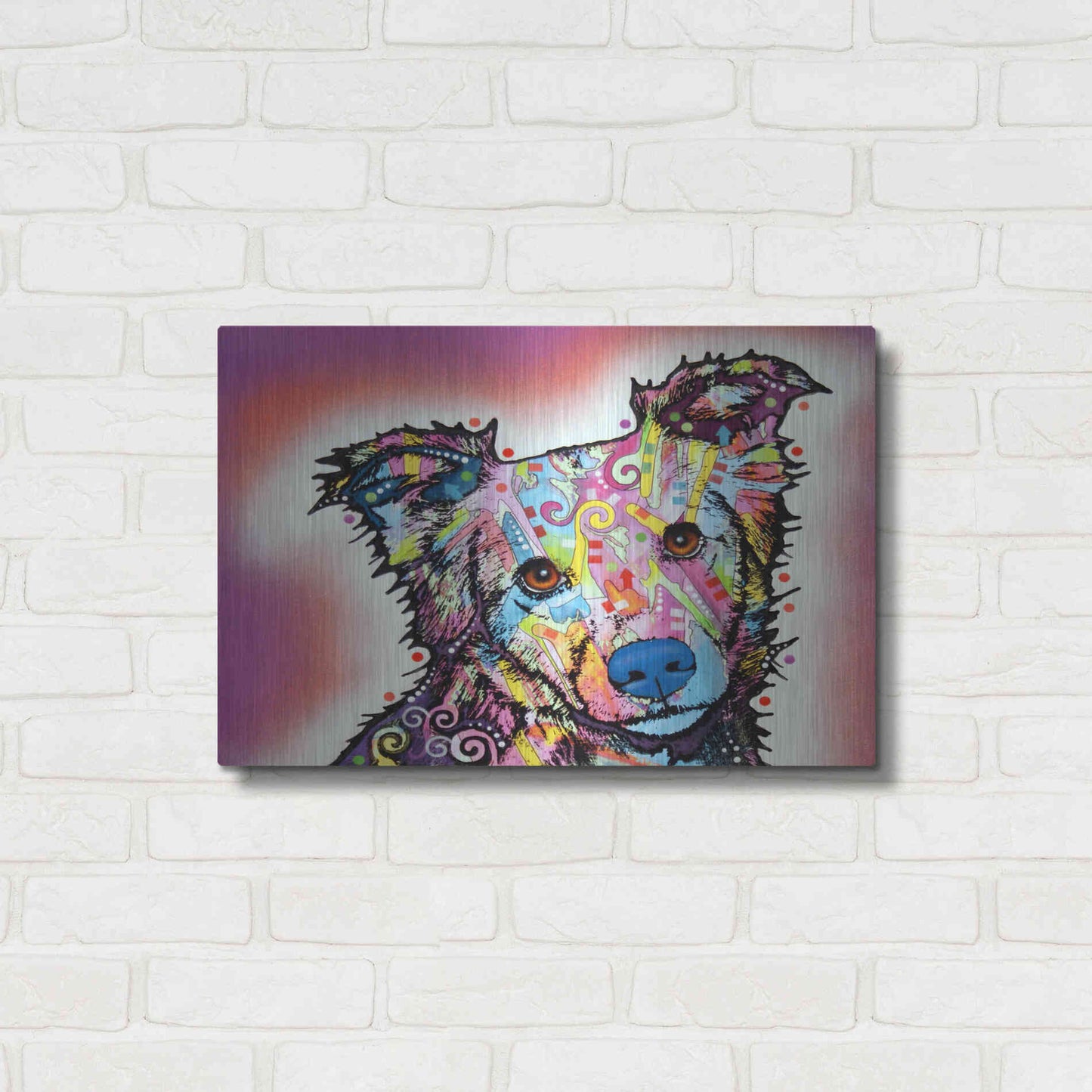 Luxe Metal Art 'Collied' by Dean Russo, Metal Wall Art,24x16