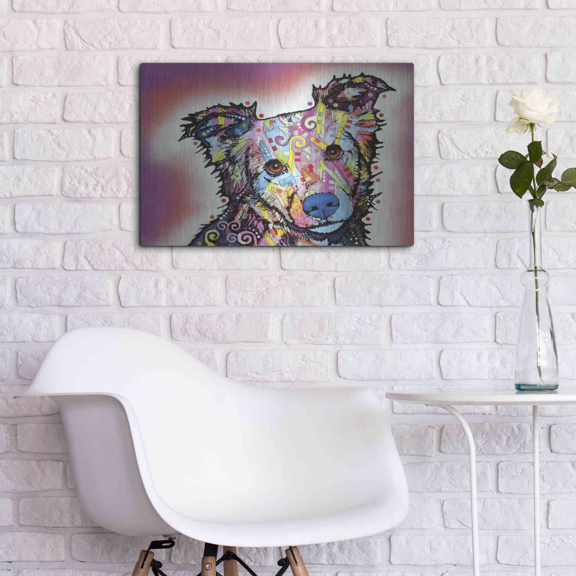 Luxe Metal Art 'Collied' by Dean Russo, Metal Wall Art,24x16