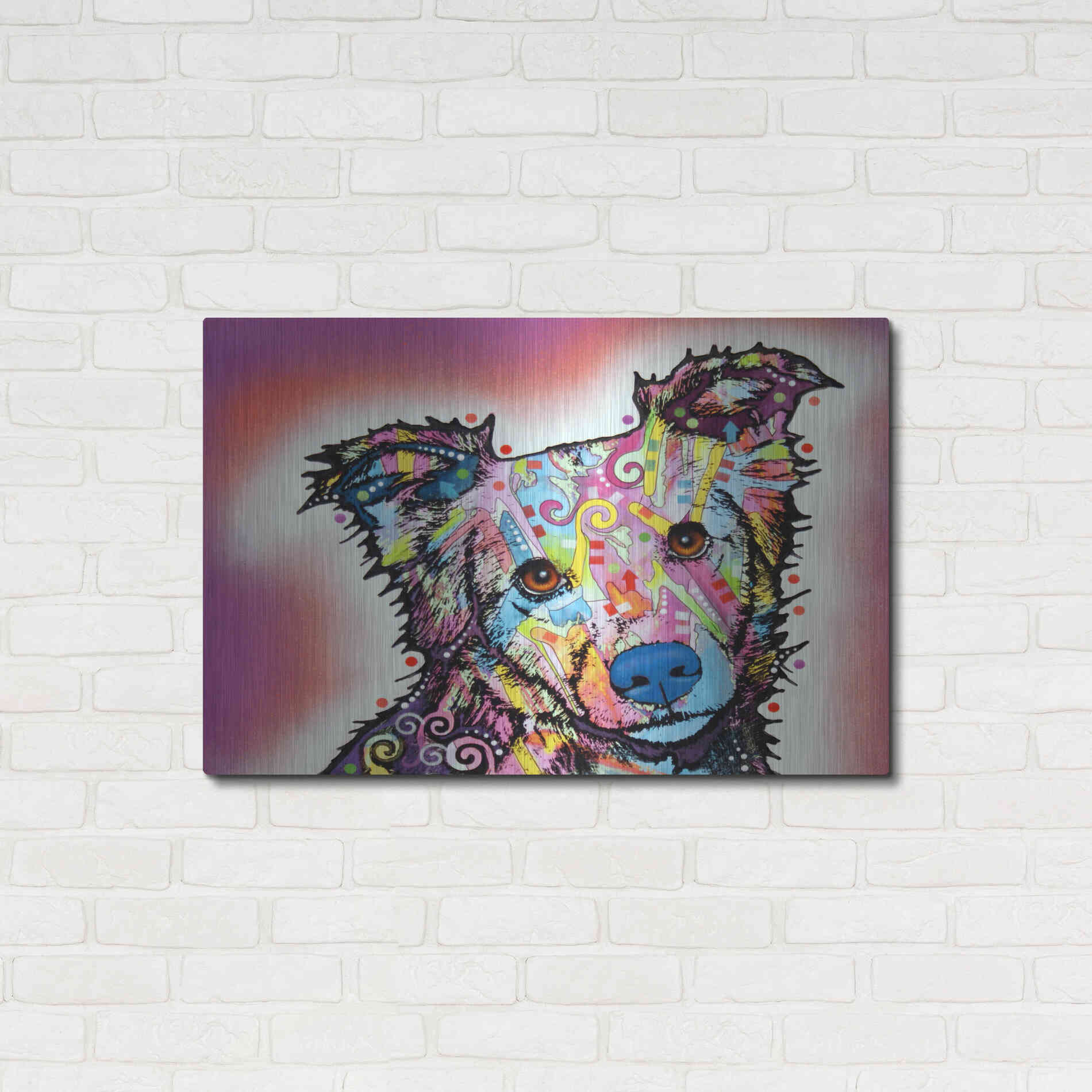 Luxe Metal Art 'Collied' by Dean Russo, Metal Wall Art,36x24