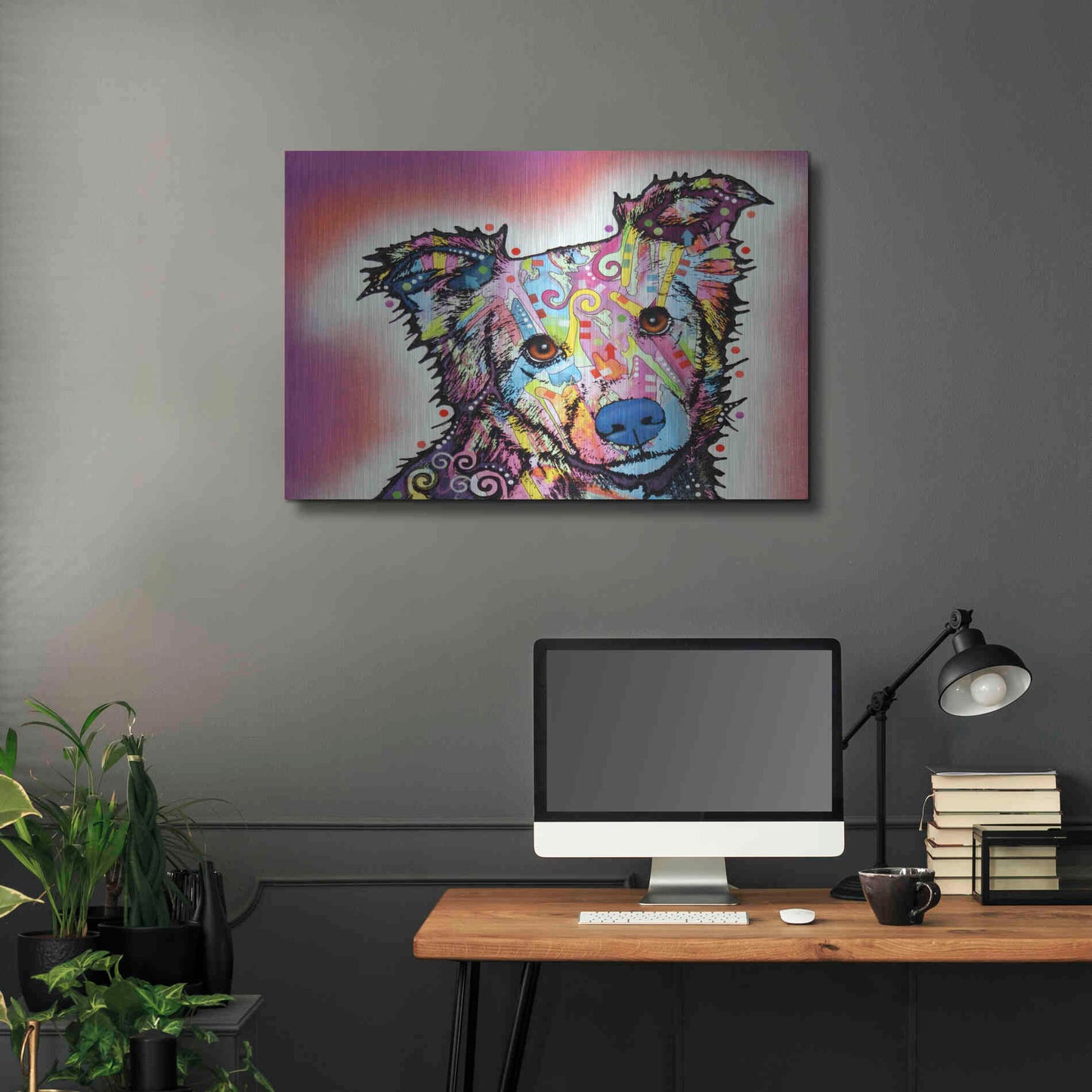 Luxe Metal Art 'Collied' by Dean Russo, Metal Wall Art,36x24