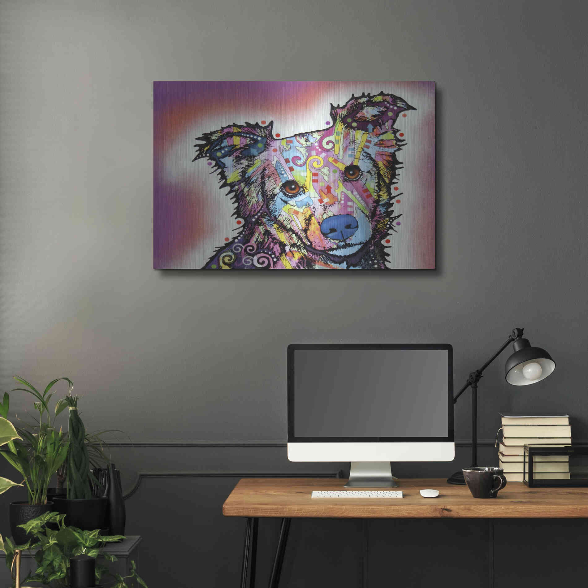 Luxe Metal Art 'Collied' by Dean Russo, Metal Wall Art,36x24