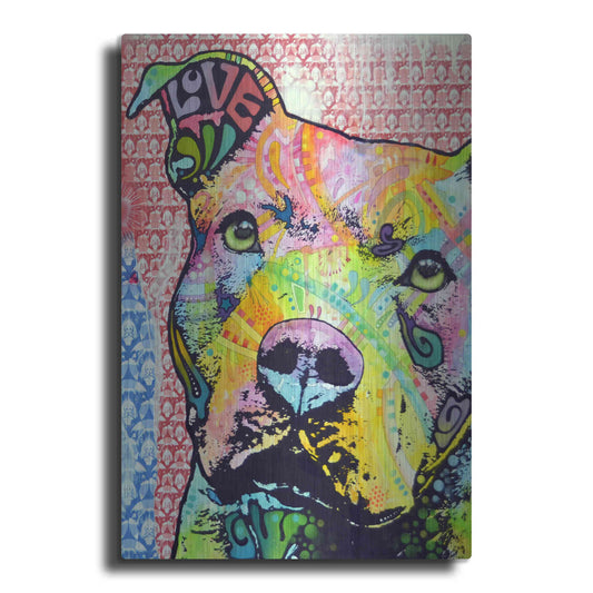 Luxe Metal Art 'Thoughtful Pit Bull This Years Love 2013 Part 1' by Dean Russo, Metal Wall Art