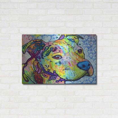 Luxe Metal Art 'Thoughtful Pit Bull This Years Love 2013 Part 2' by Dean Russo, Metal Wall Art,36x24