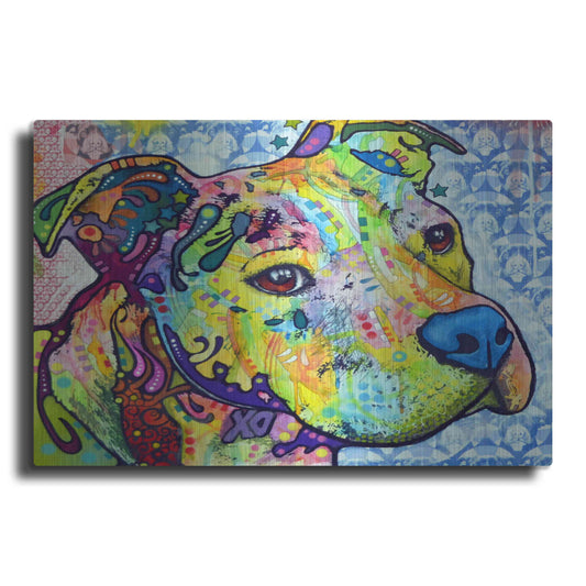 Luxe Metal Art 'Thoughtful Pit Bull This Years Love 2013 Part 2' by Dean Russo, Metal Wall Art