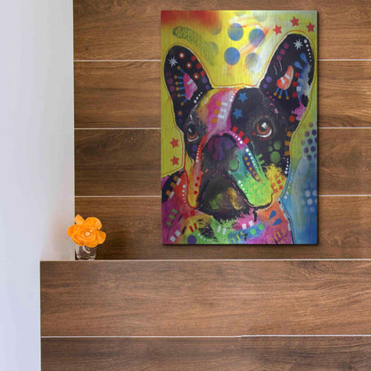 Luxe Metal Art 'French Bulldog 2' by Dean Russo, Metal Wall Art,12x16