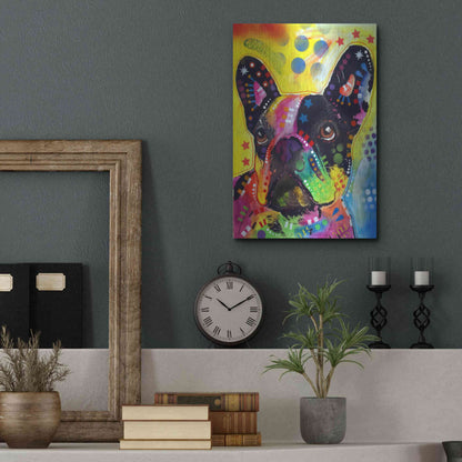 Luxe Metal Art 'French Bulldog 2' by Dean Russo, Metal Wall Art,12x16