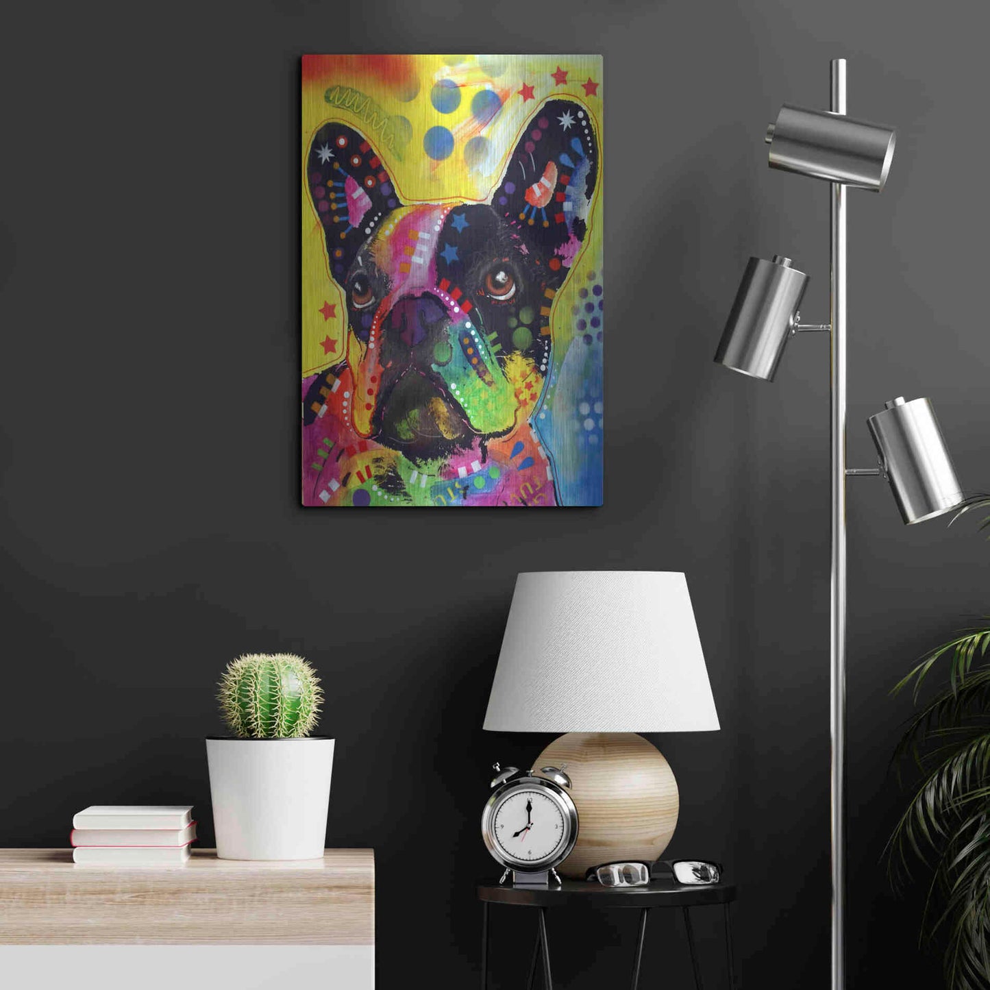 Luxe Metal Art 'French Bulldog 2' by Dean Russo, Metal Wall Art,16x24