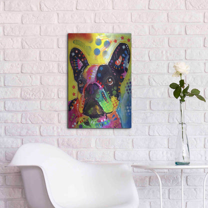 Luxe Metal Art 'French Bulldog 2' by Dean Russo, Metal Wall Art,16x24
