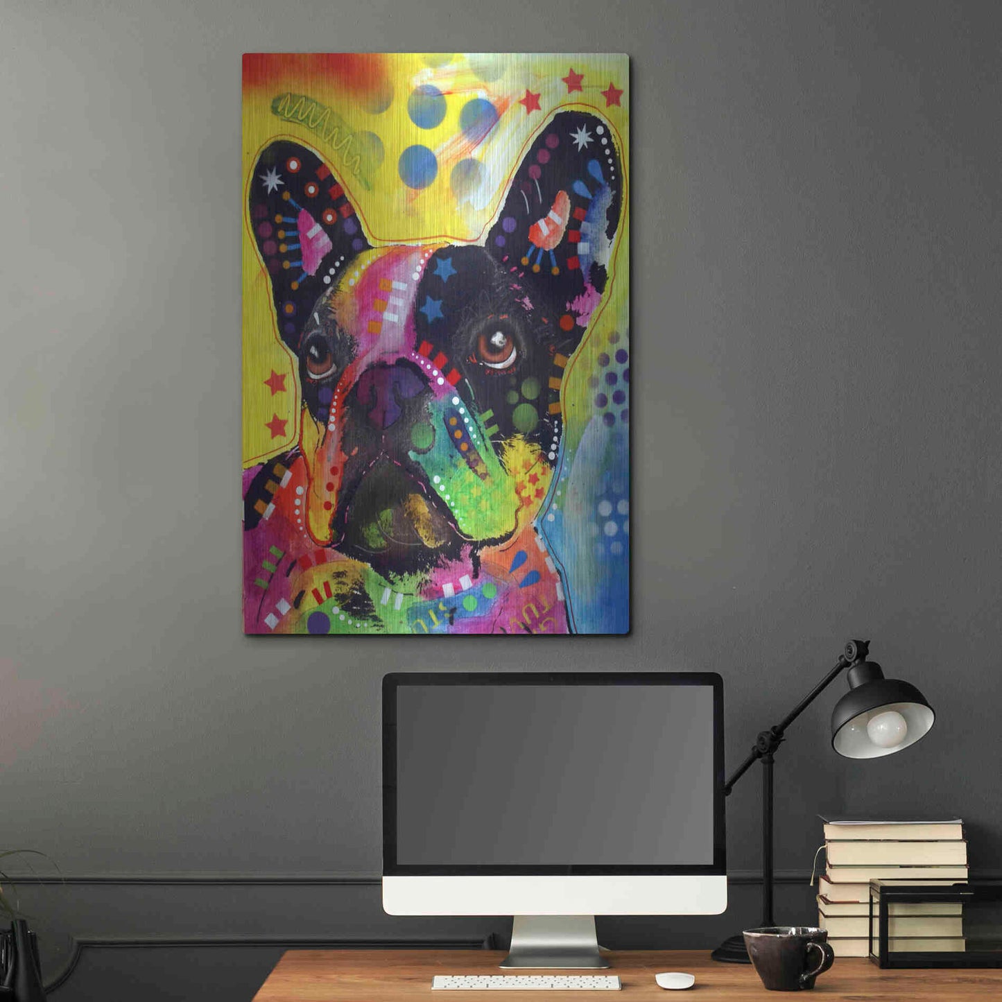 Luxe Metal Art 'French Bulldog 2' by Dean Russo, Metal Wall Art,24x36