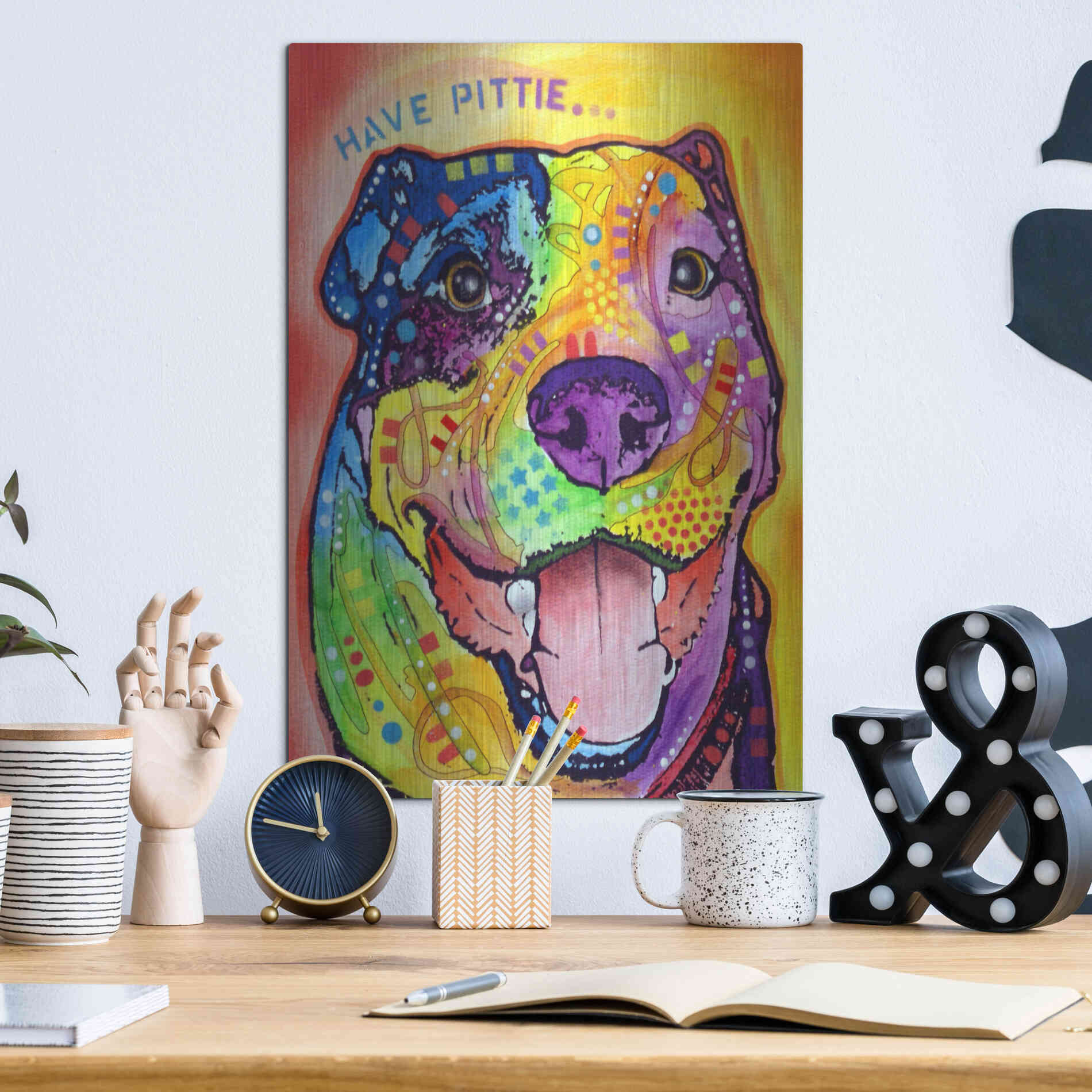 Luxe Metal Art 'Have Pittie' by Dean Russo, Metal Wall Art,12x16