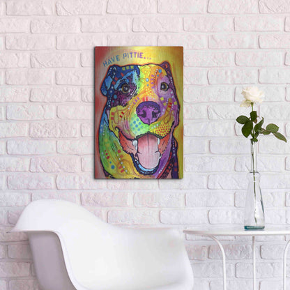 Luxe Metal Art 'Have Pittie' by Dean Russo, Metal Wall Art,16x24