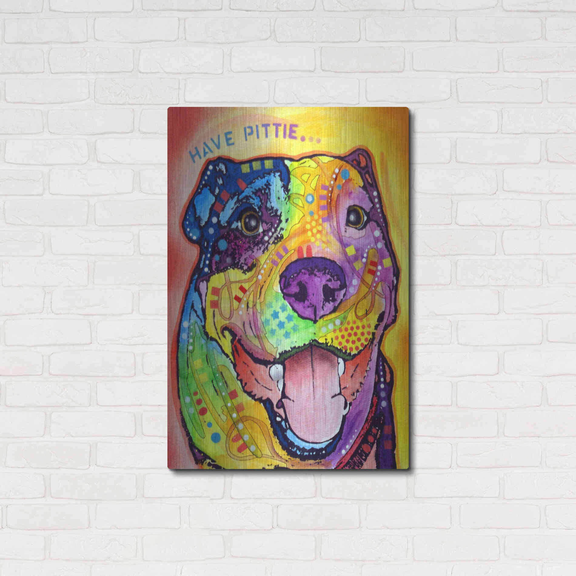 Luxe Metal Art 'Have Pittie' by Dean Russo, Metal Wall Art,24x36