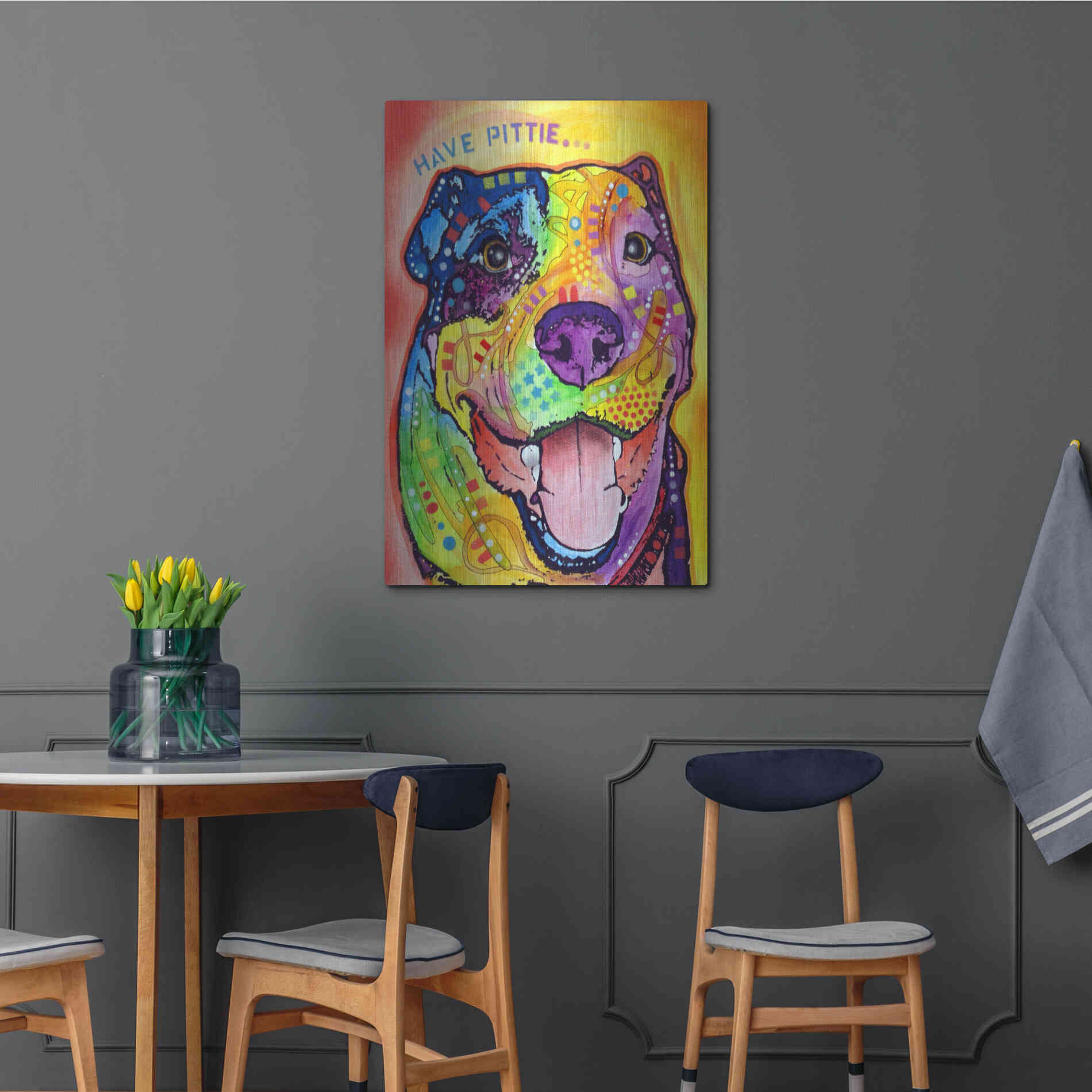 Luxe Metal Art 'Have Pittie' by Dean Russo, Metal Wall Art,24x36