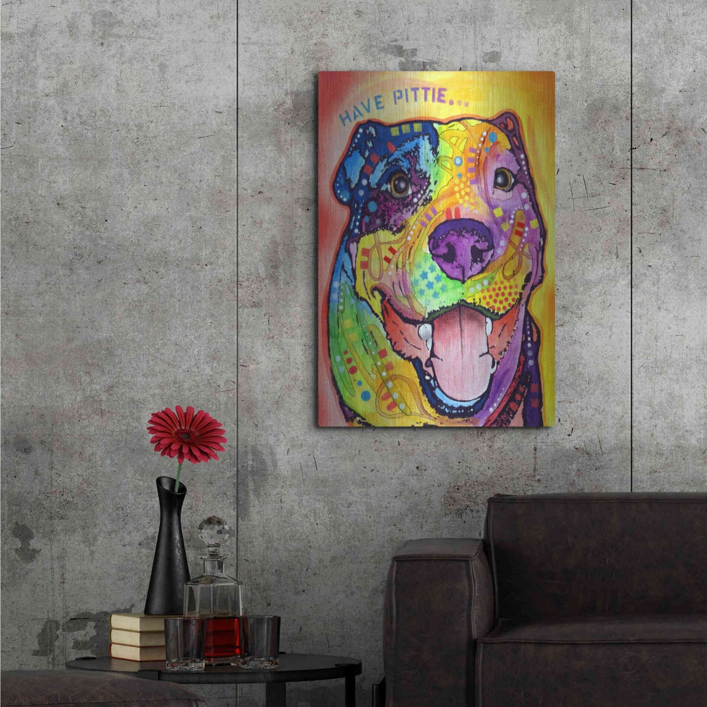 Luxe Metal Art 'Have Pittie' by Dean Russo, Metal Wall Art,24x36