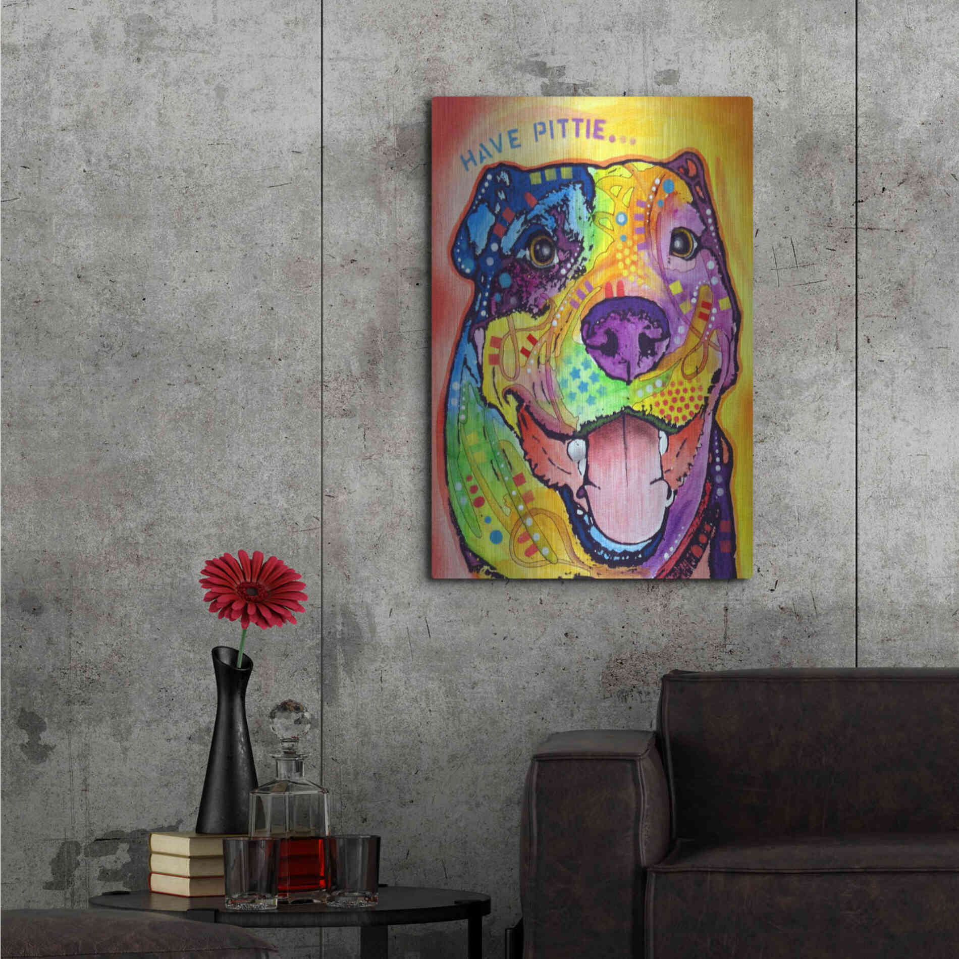 Luxe Metal Art 'Have Pittie' by Dean Russo, Metal Wall Art,24x36