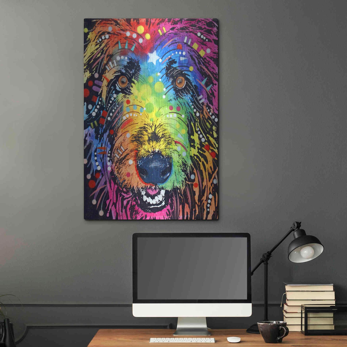 Luxe Metal Art 'Irish Wolfhound' by Dean Russo, Metal Wall Art,24x36