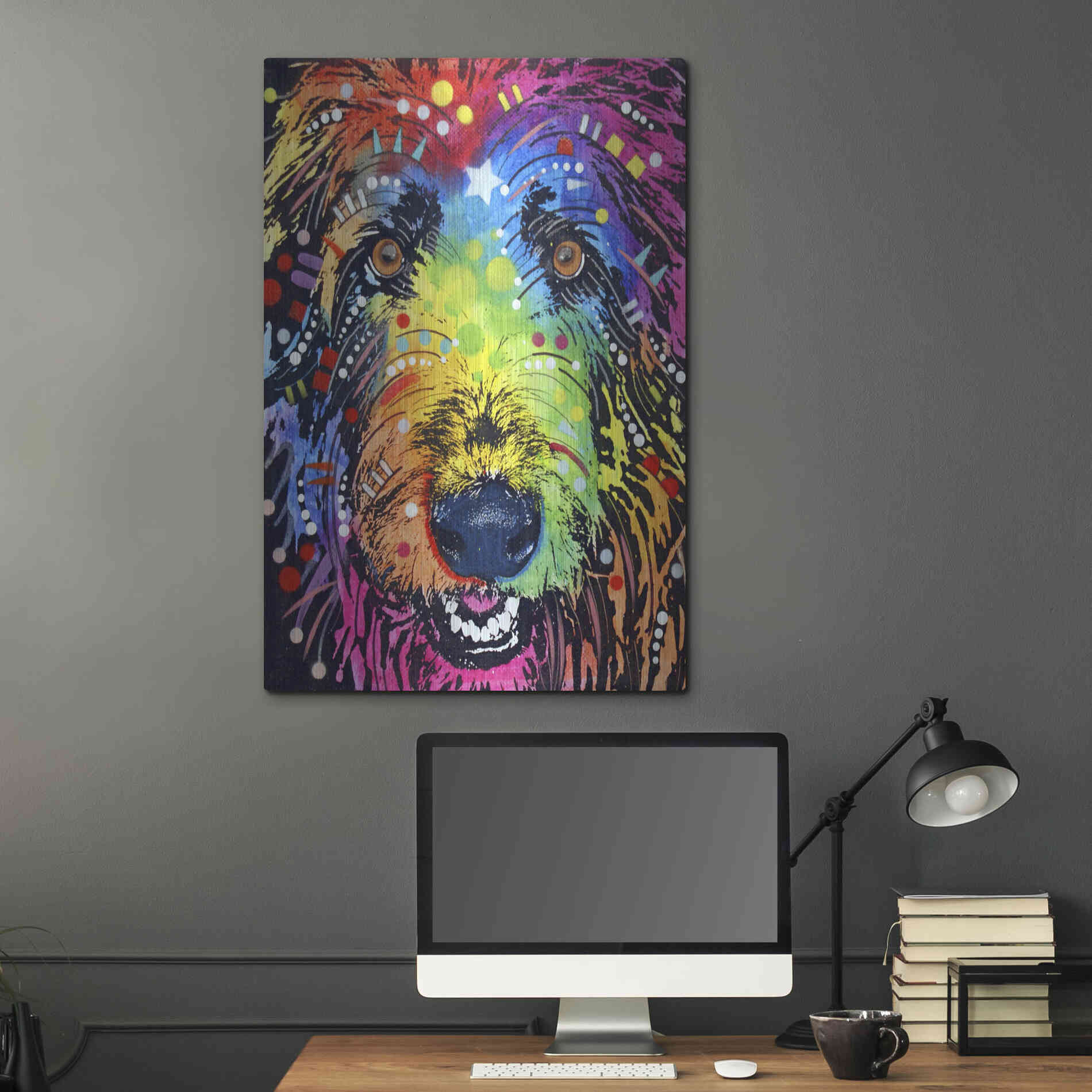 Luxe Metal Art 'Irish Wolfhound' by Dean Russo, Metal Wall Art,24x36