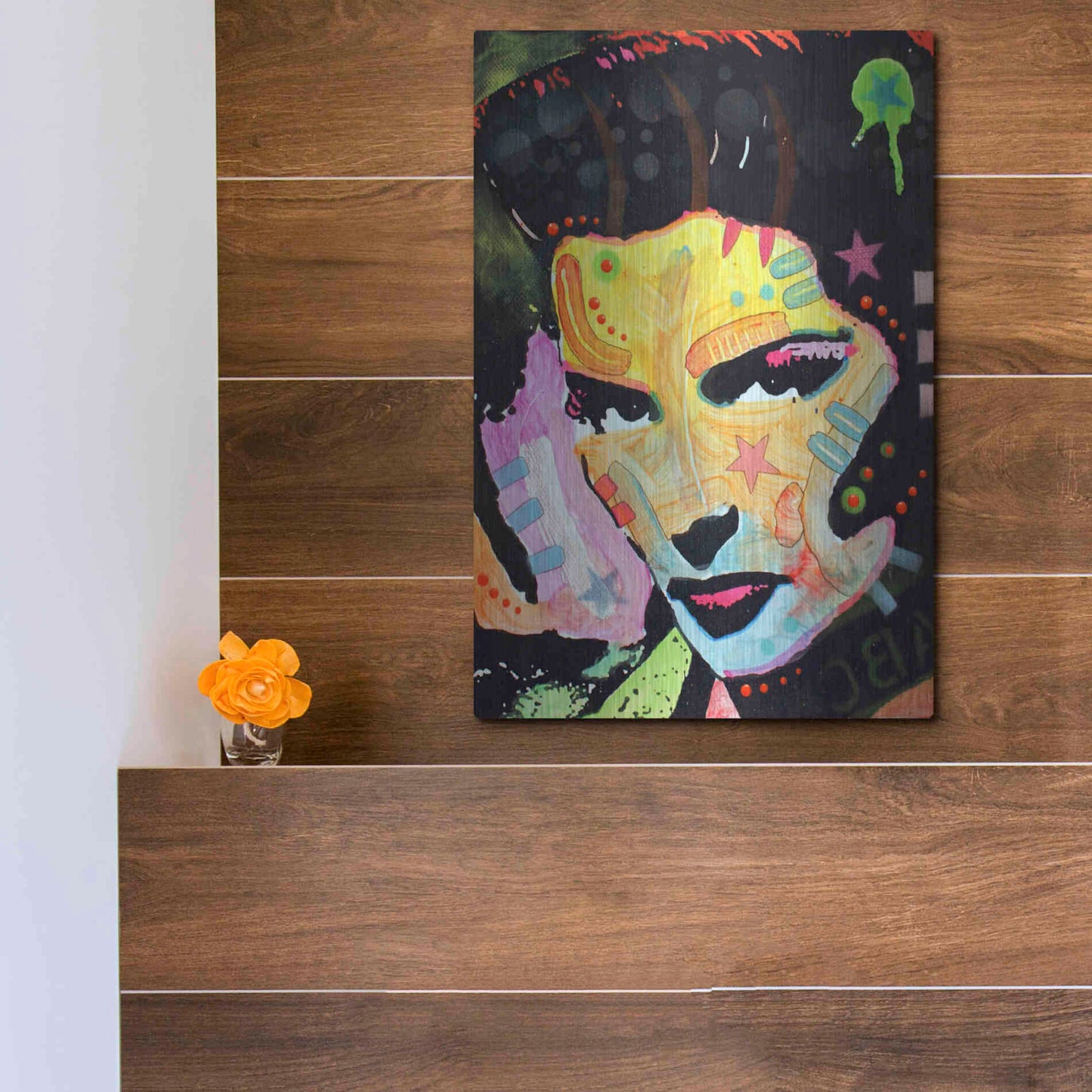 Luxe Metal Art 'Katherine Hepburn' by Dean Russo, Metal Wall Art,12x16