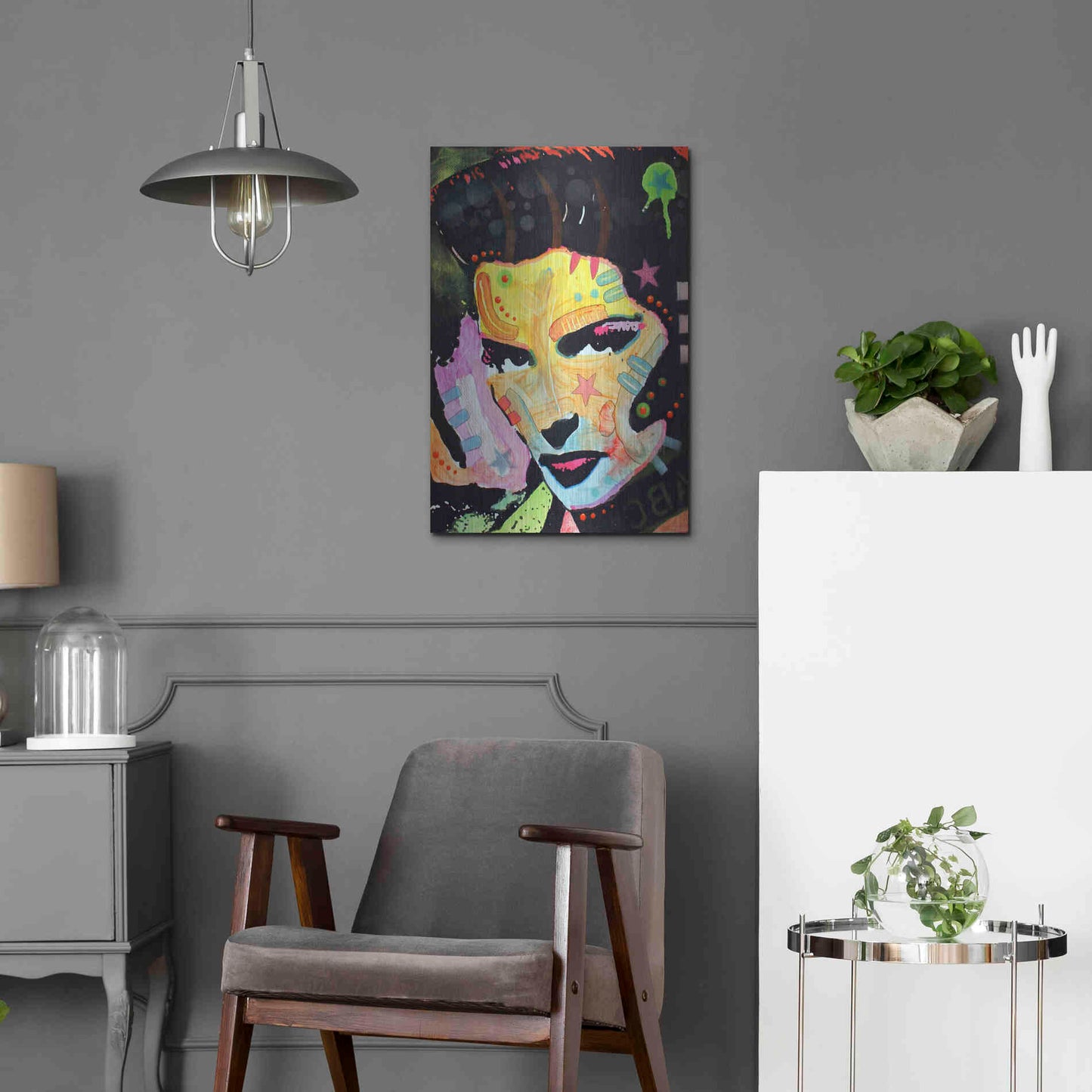 Luxe Metal Art 'Katherine Hepburn' by Dean Russo, Metal Wall Art,16x24