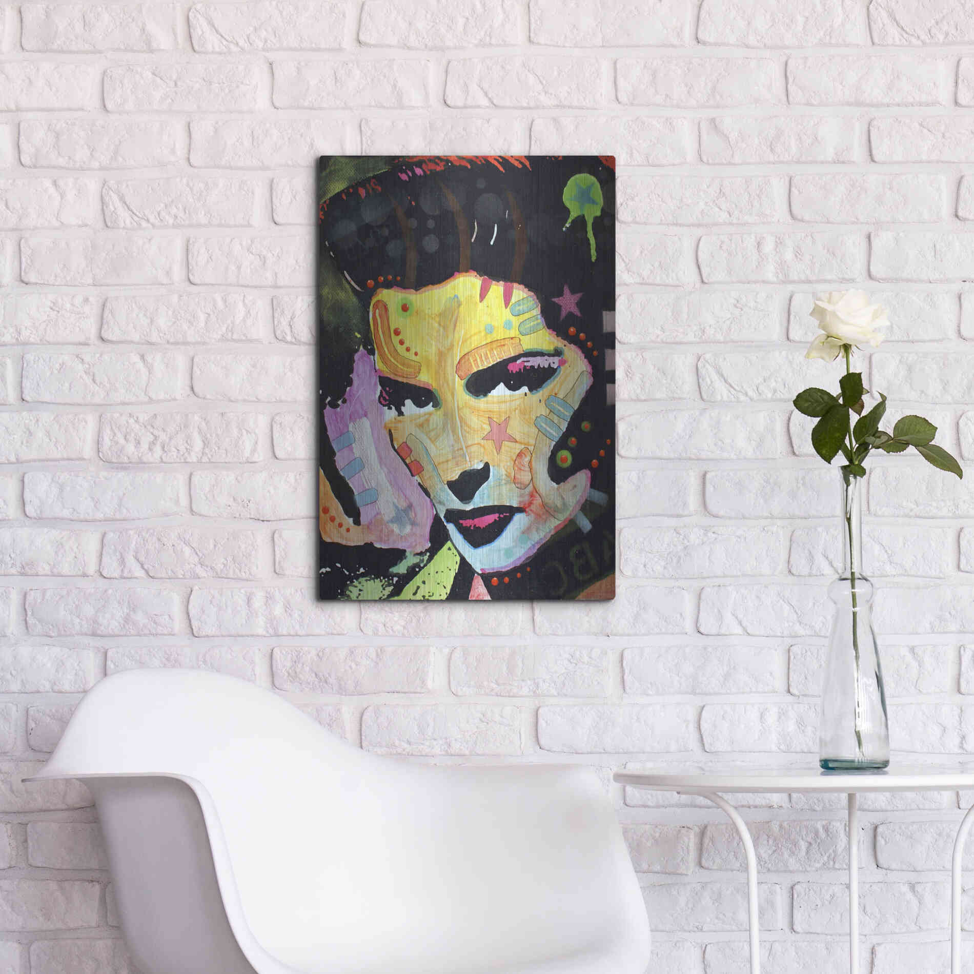 Luxe Metal Art 'Katherine Hepburn' by Dean Russo, Metal Wall Art,16x24