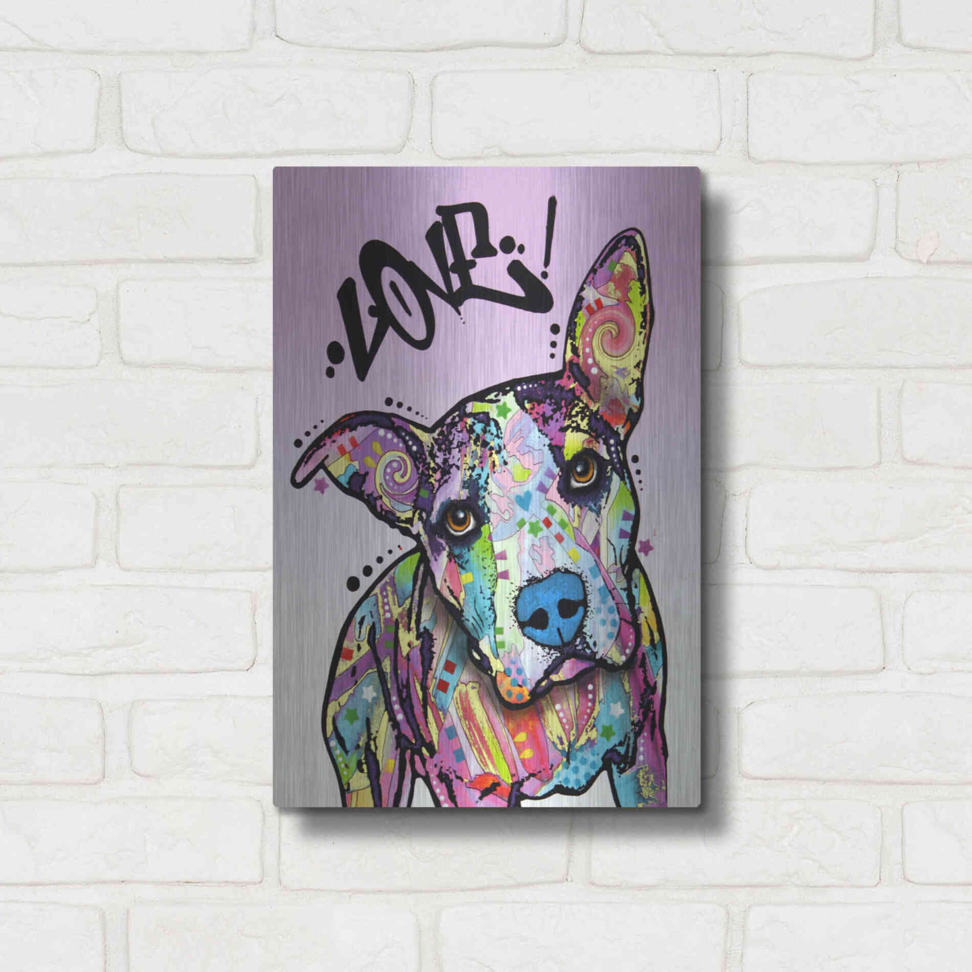 Luxe Metal Art 'Love!' by Dean Russo, Metal Wall Art,12x16