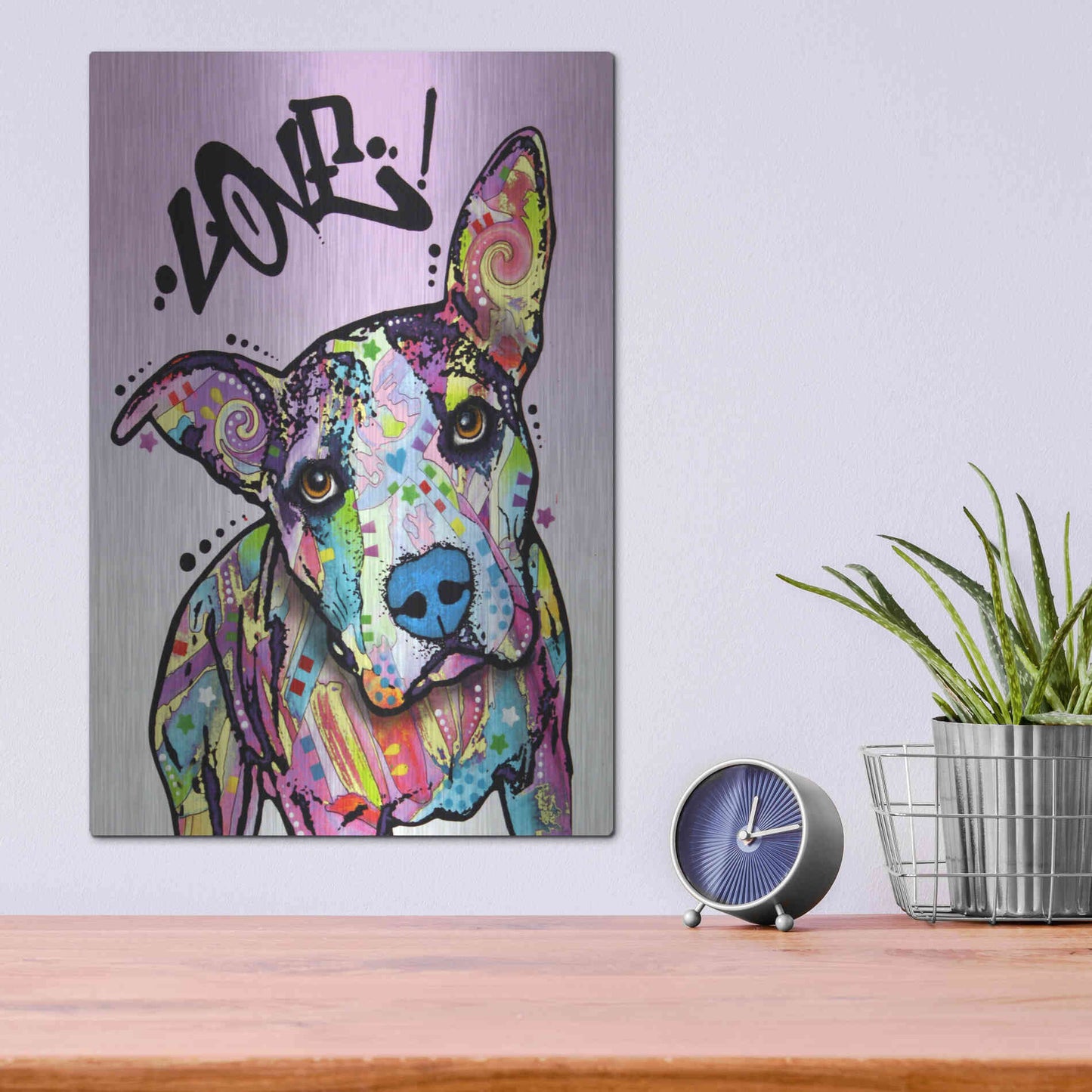 Luxe Metal Art 'Love!' by Dean Russo, Metal Wall Art,12x16