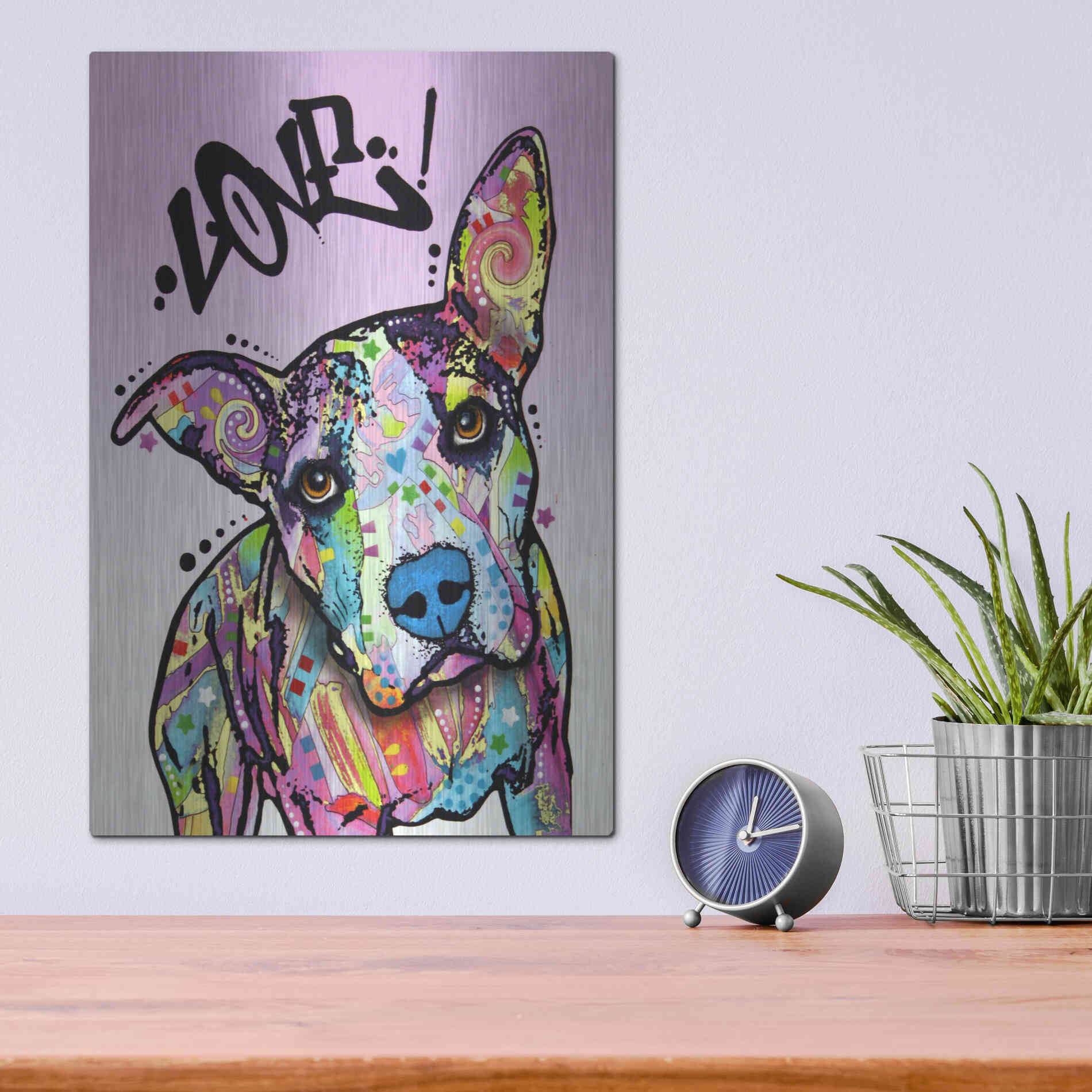 Luxe Metal Art 'Love!' by Dean Russo, Metal Wall Art,12x16