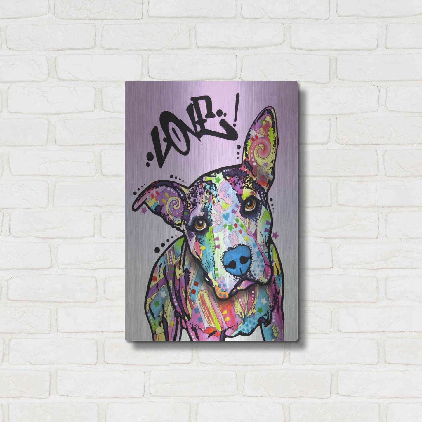 Luxe Metal Art 'Love!' by Dean Russo, Metal Wall Art,16x24