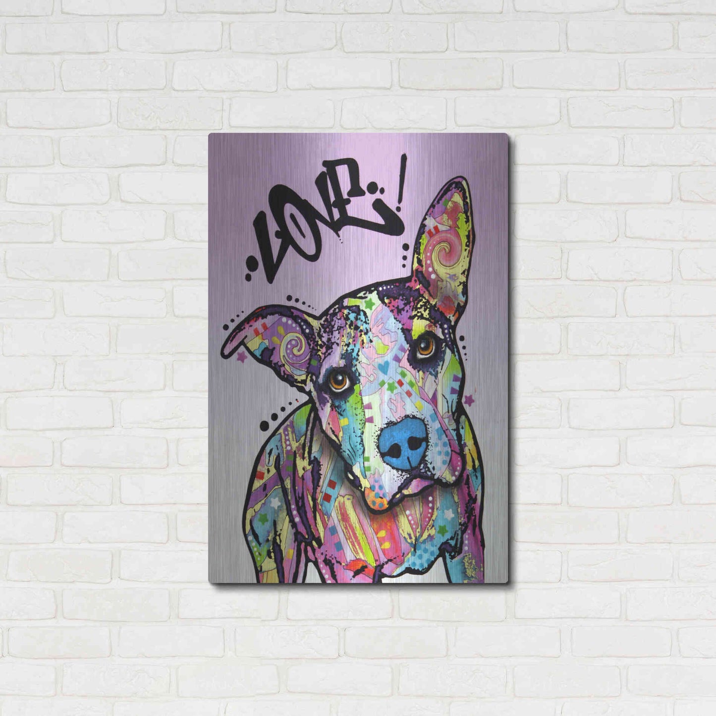 Luxe Metal Art 'Love!' by Dean Russo, Metal Wall Art,24x36