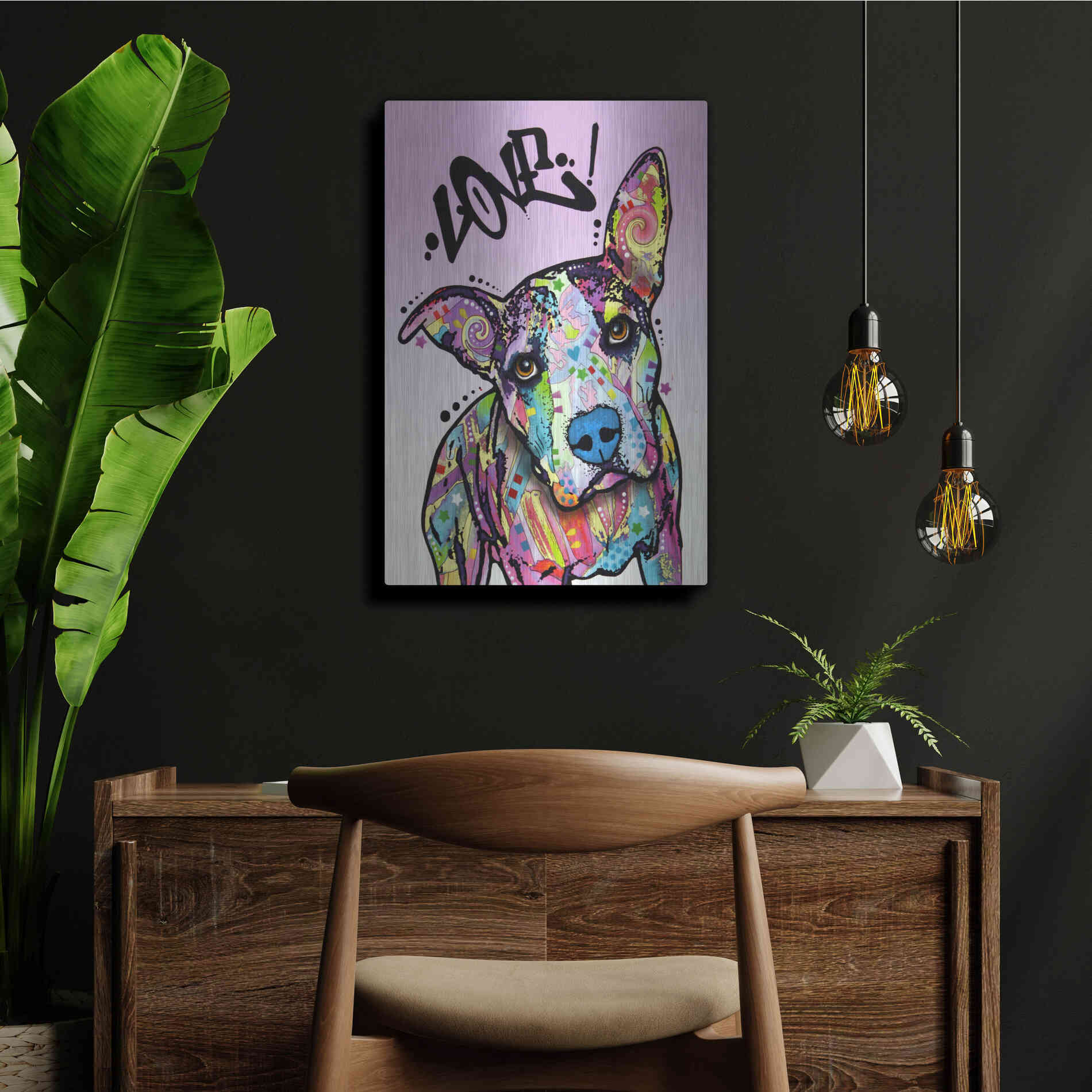 Luxe Metal Art 'Love!' by Dean Russo, Metal Wall Art,24x36