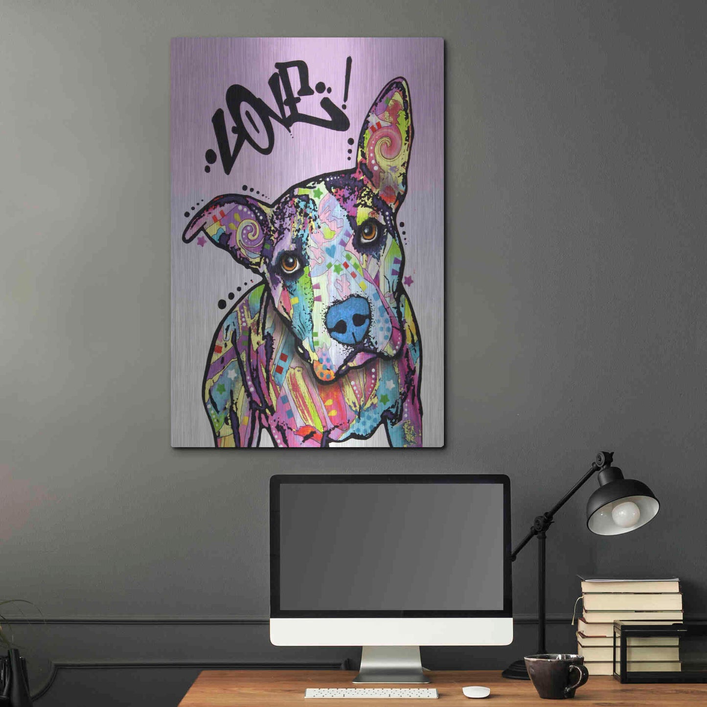 Luxe Metal Art 'Love!' by Dean Russo, Metal Wall Art,24x36