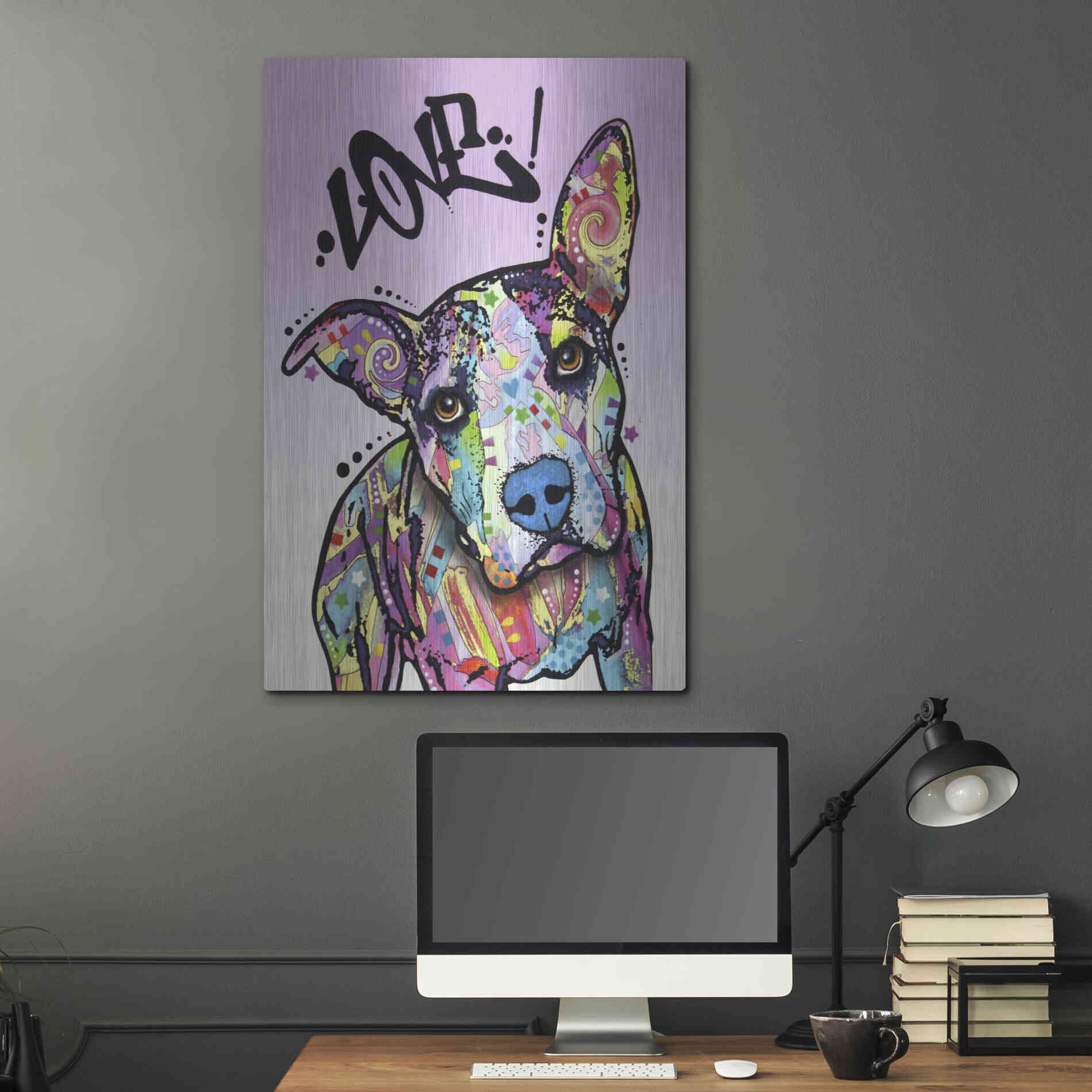 Luxe Metal Art 'Love!' by Dean Russo, Metal Wall Art,24x36